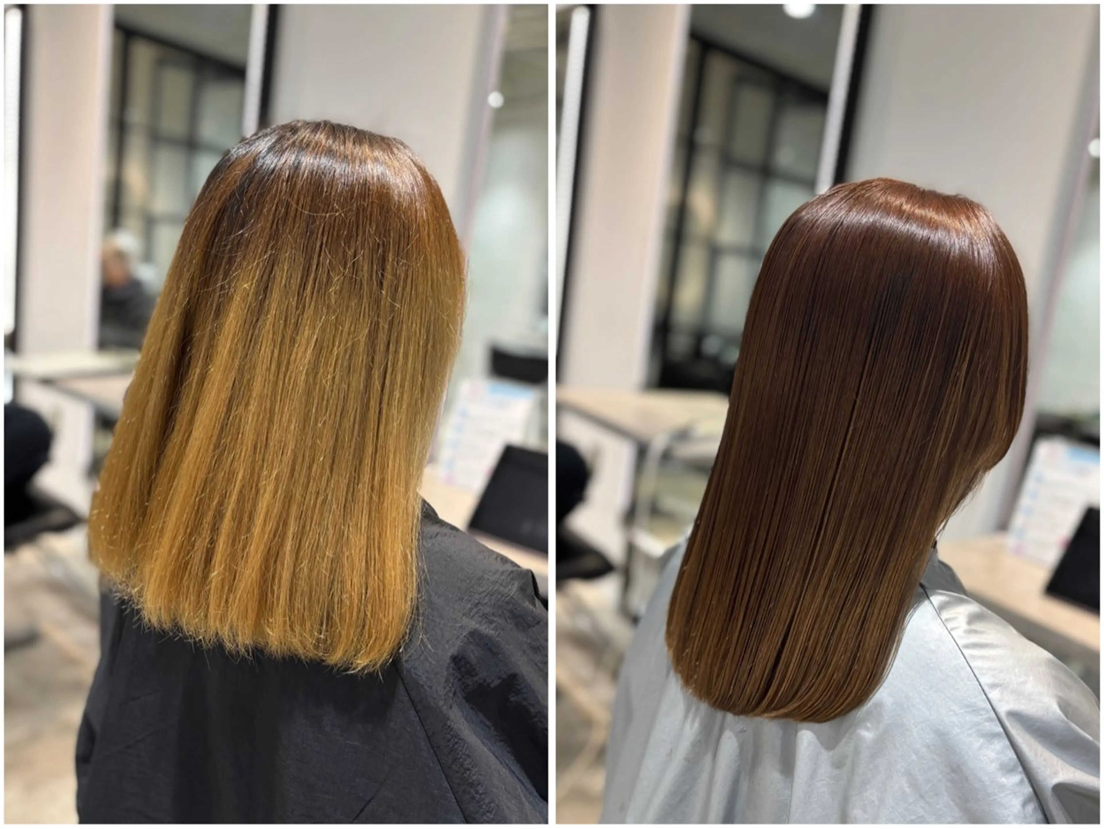 ミディアム カラー パーマ 酸性ストレート ストレートパーマ カット 縮毛矯正 トリートメント 艶髪酸性ストレート /髪質改善/寺田警二のヘアスタイル