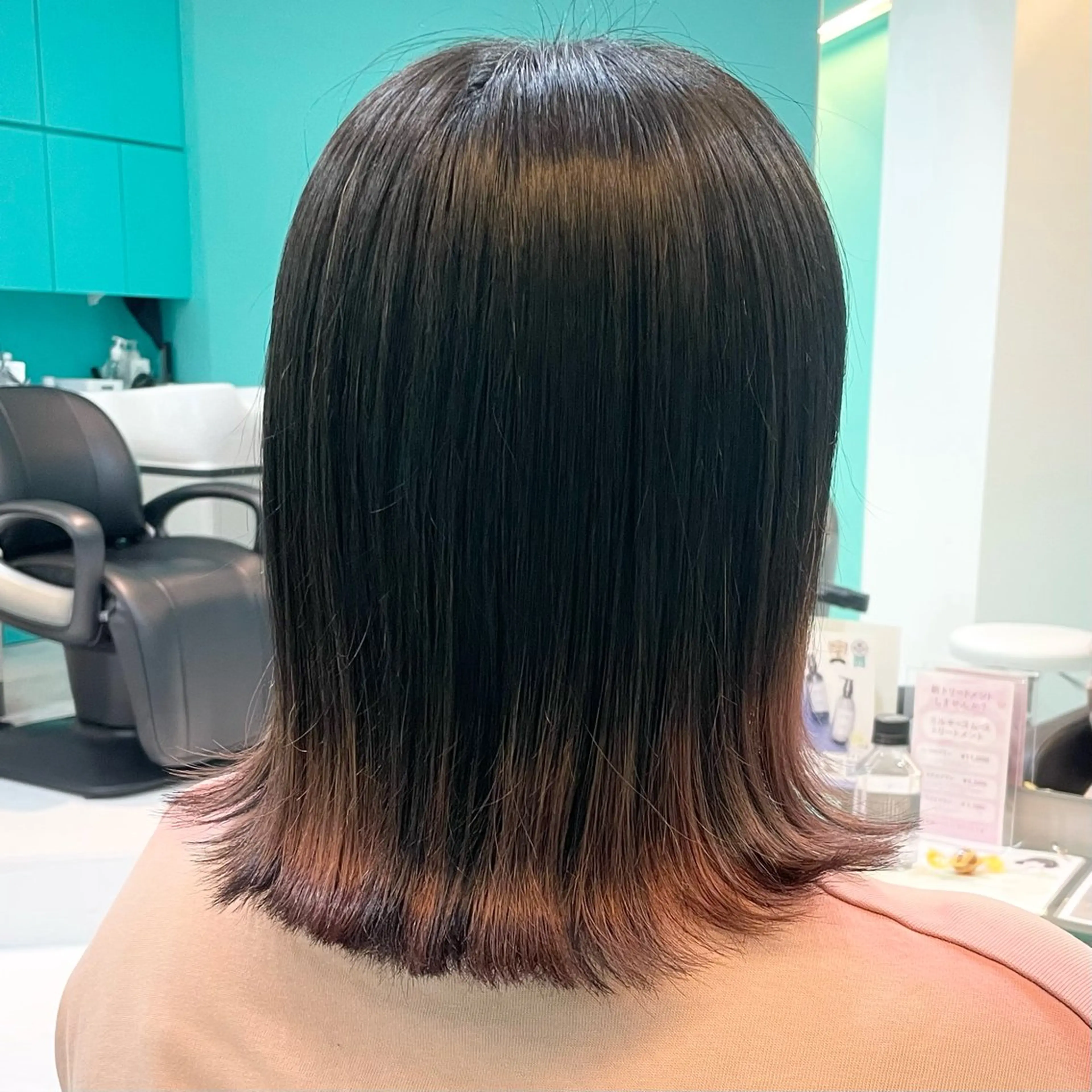 ミディアム カラー ベージュカラー ピンクカラー ピンクベージュ Natsuki‎🤍 透明感×艶カラー🫧のヘアスタイル