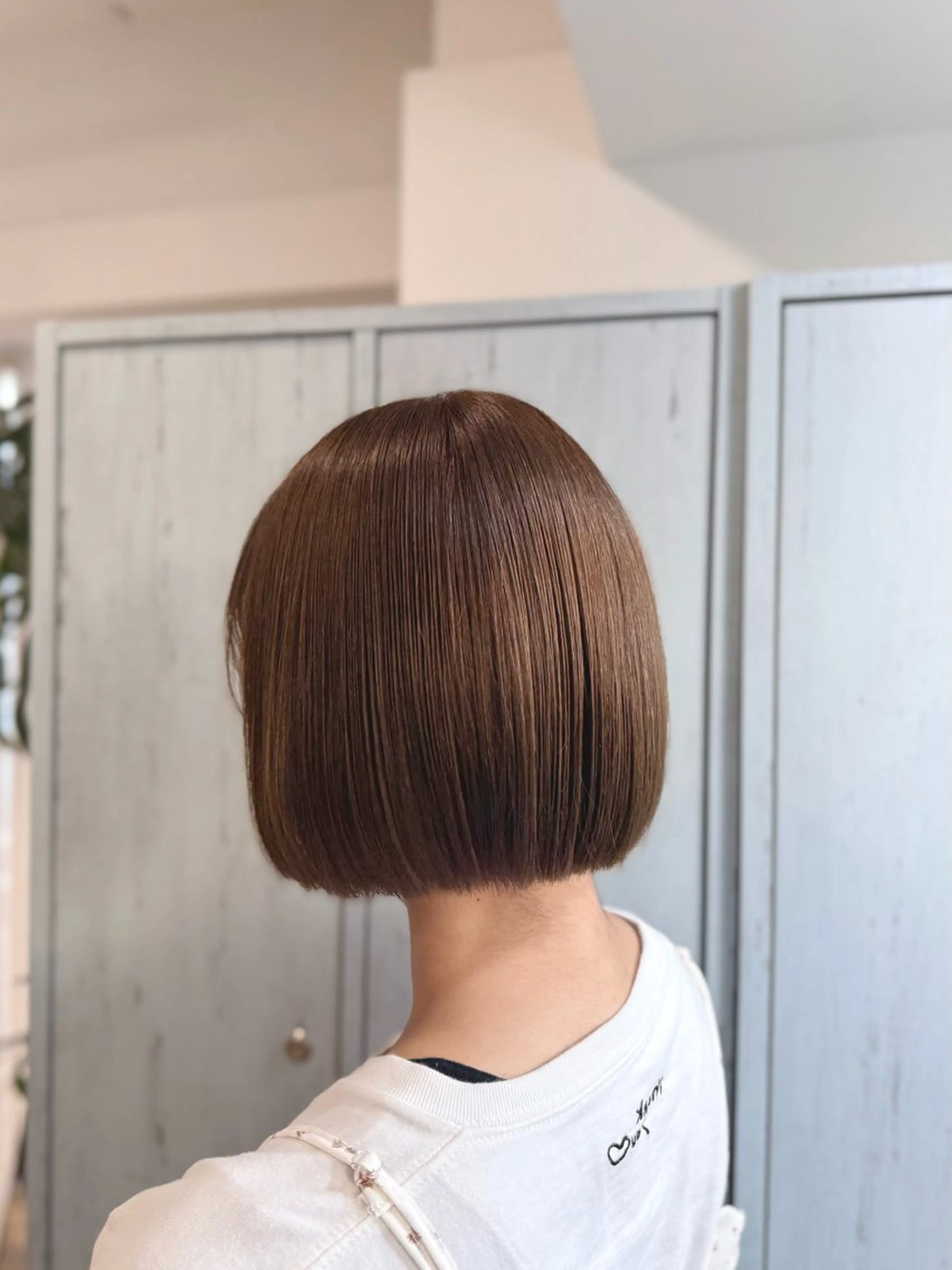 ミディアム ボブ カット ヘアカラー トリートメント ピンク・ラベンダー/ レイヤー/NANAのヘアスタイル