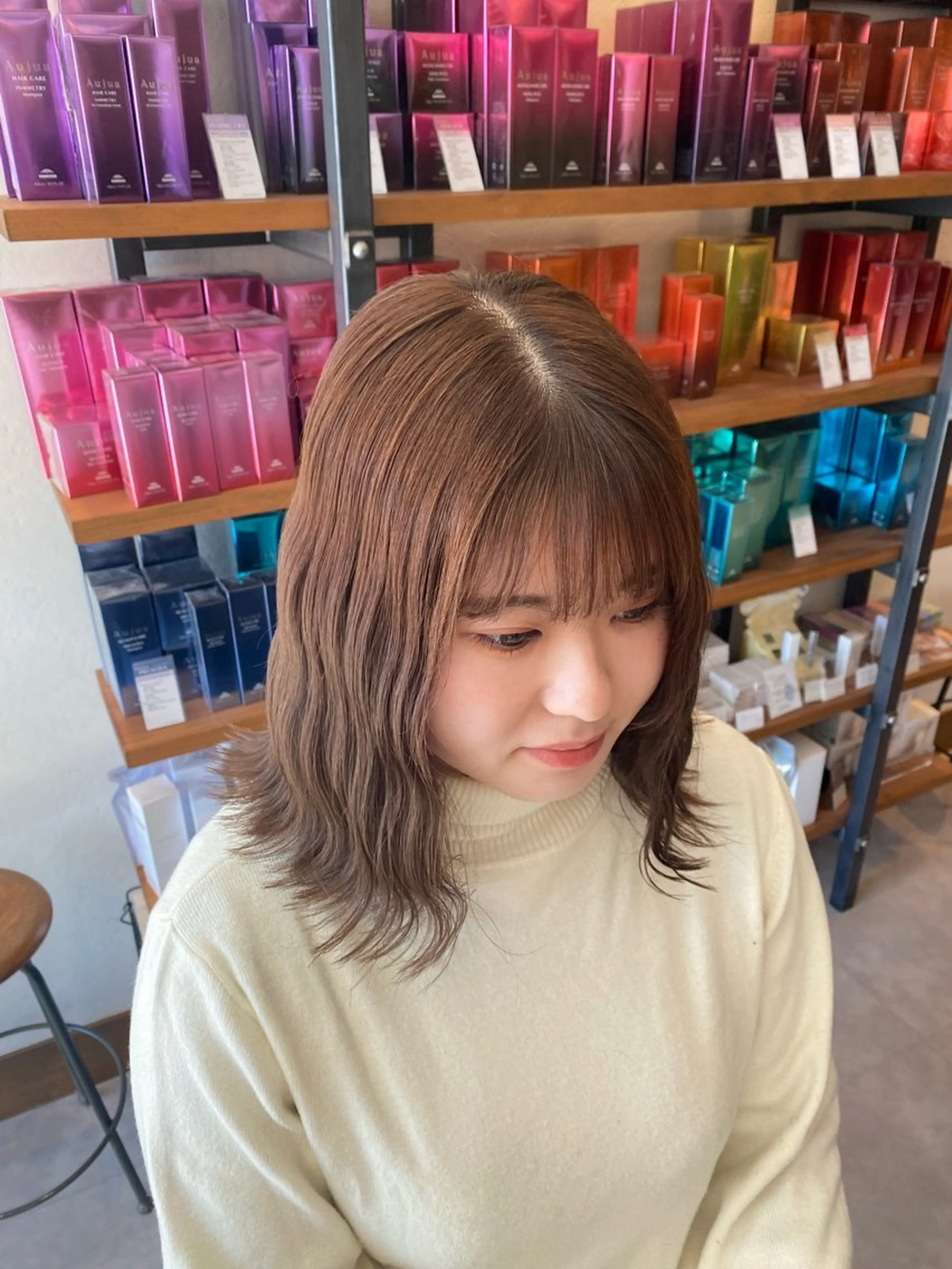 ミディアム カラー カット ヘアカラー 希優🌺ソムリエ /ブリーチ/カットのヘアスタイル