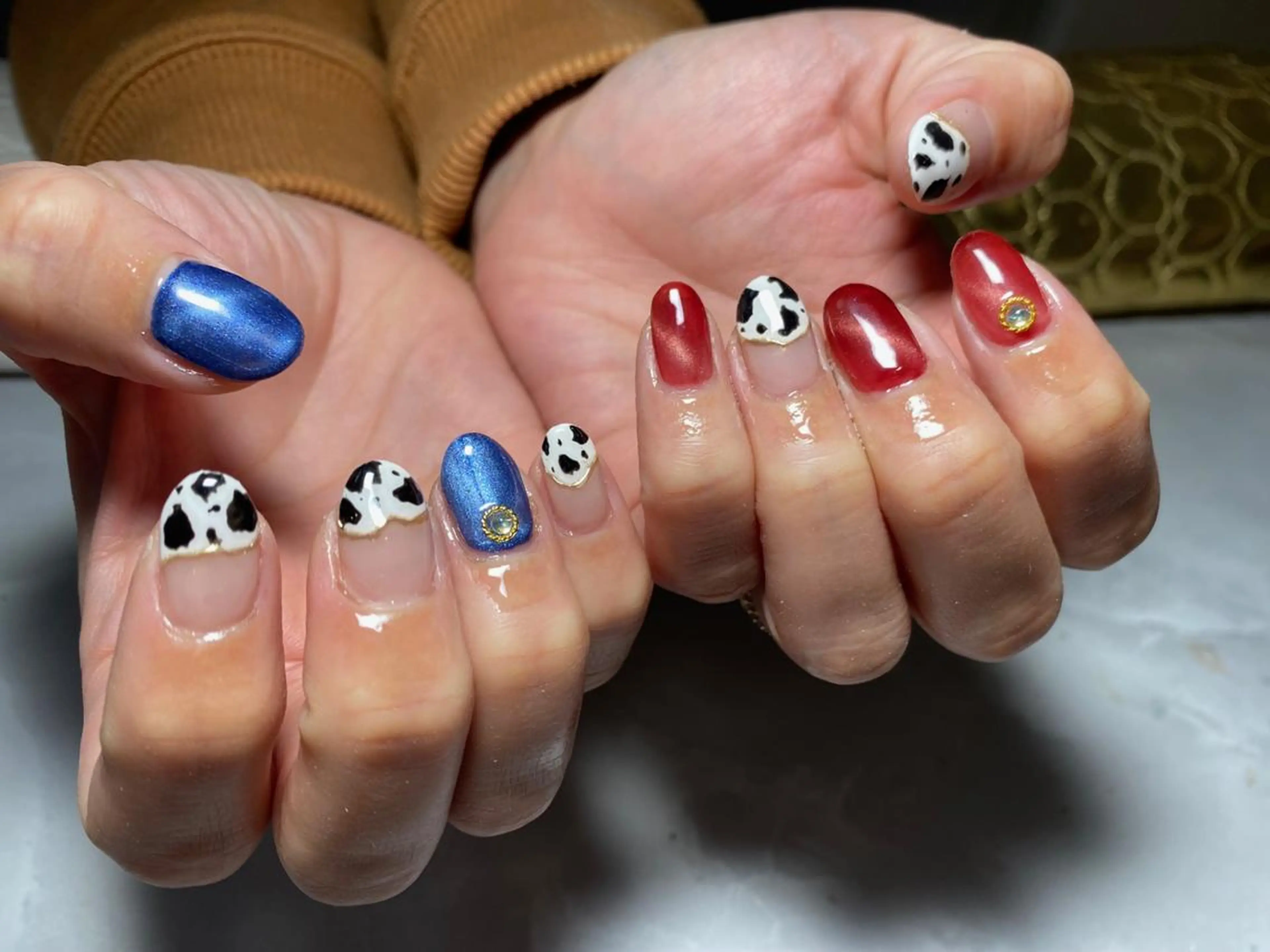 ネイル アニマル柄 マグネットネイル nail en💅 キッズスペース有のネイルデザイン