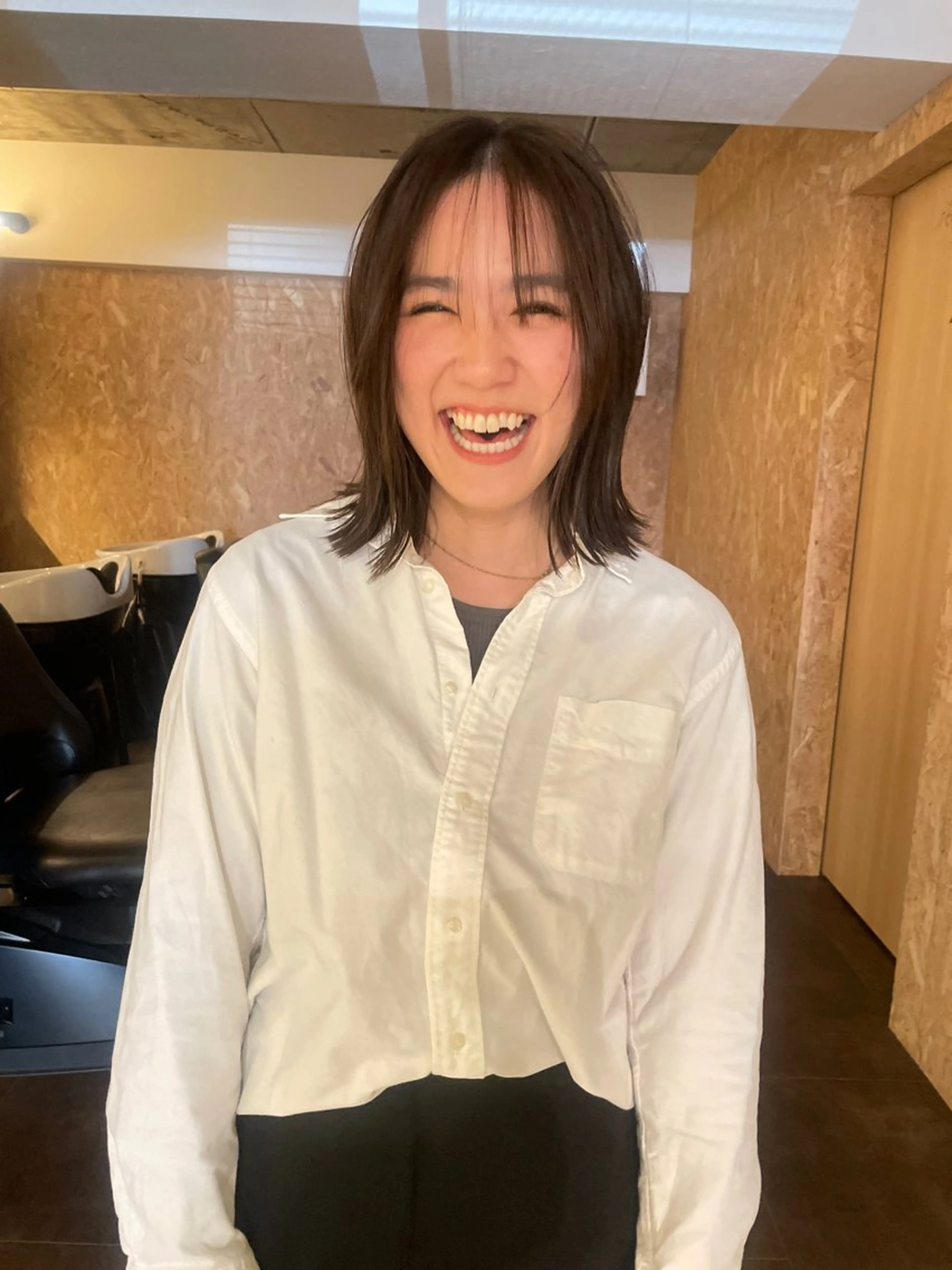 ミディアム カラー カット ヘアカラー トリートメント さの あやねのヘアスタイル