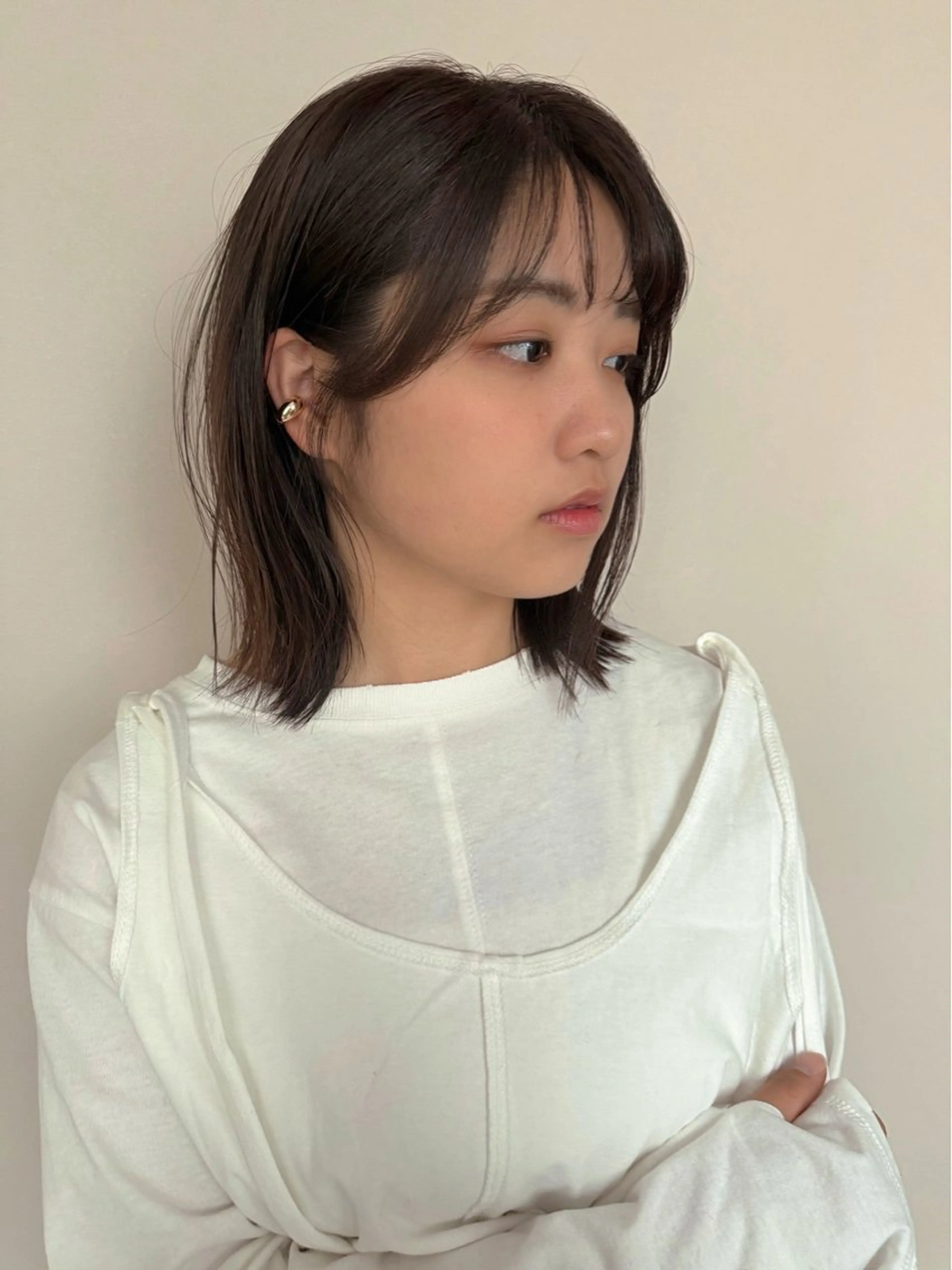 ミディアム ヘアカラー momo 札幌美容師のヘアスタイル