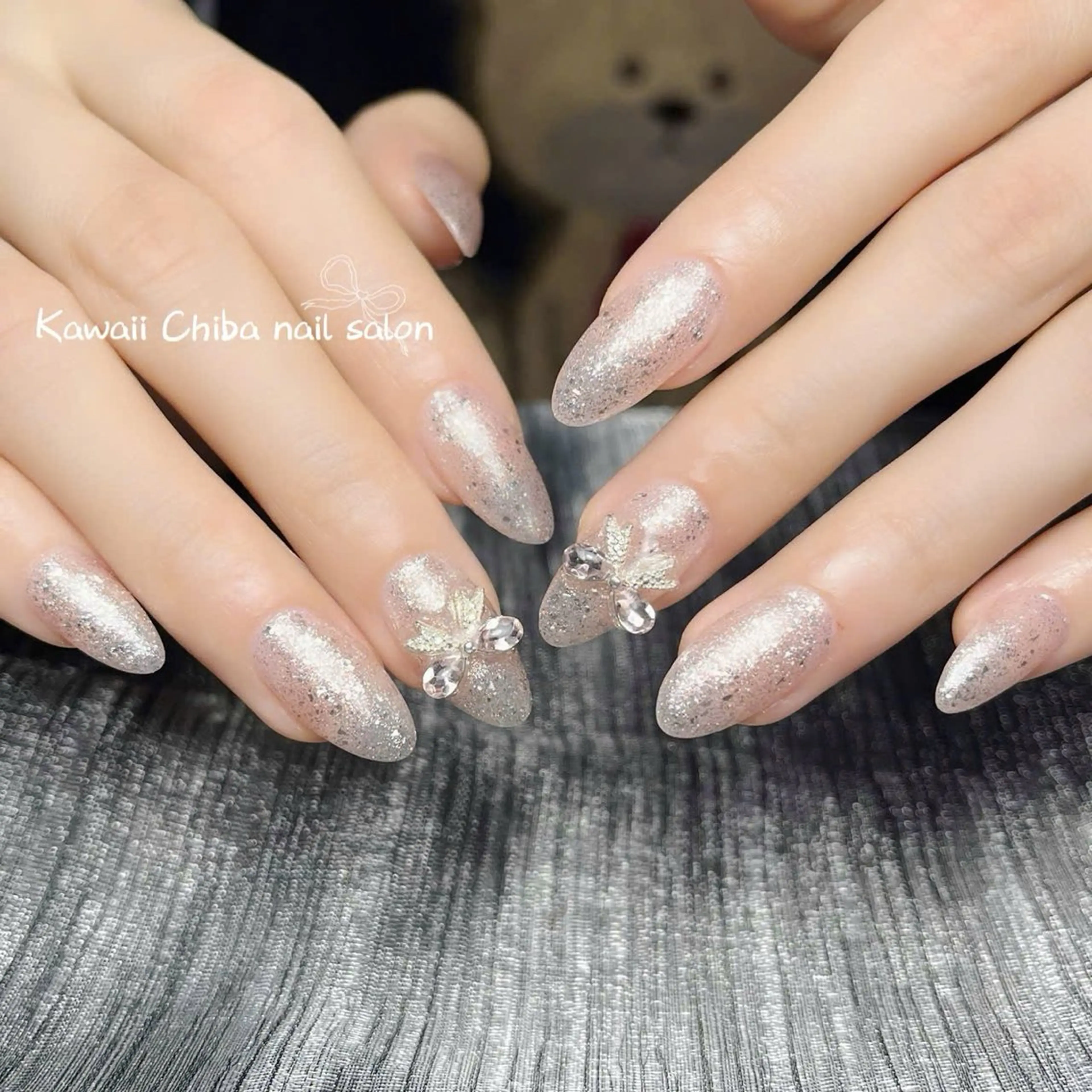 ネイル ドット グラデーション ハート キラキラネイル リボン Kawaii _Nailのネイルデザイン