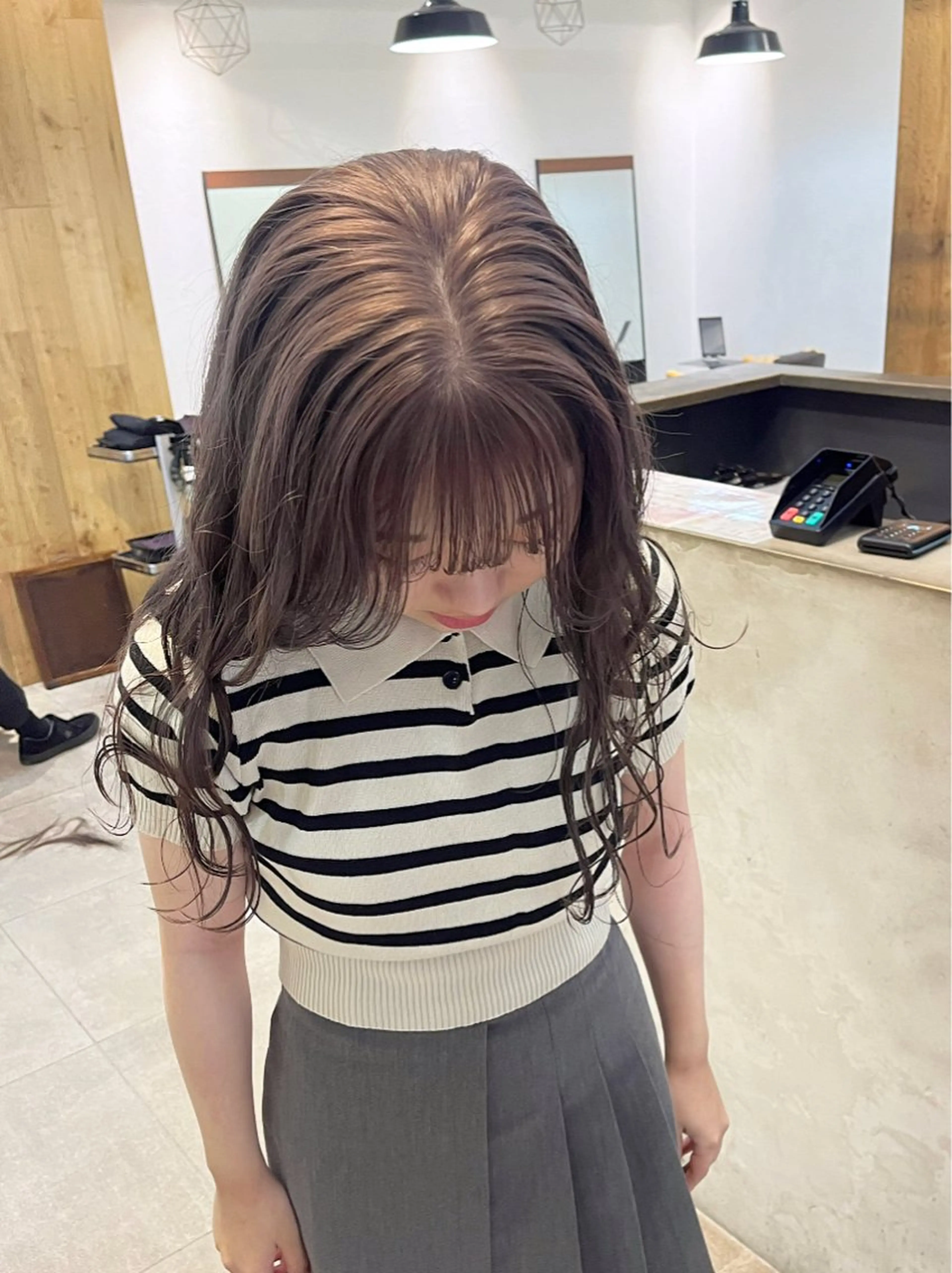 セミロング カラー カット ヘアカラー トリートメント オリーブ/縮毛♡ Natsuno🩰のヘアスタイル