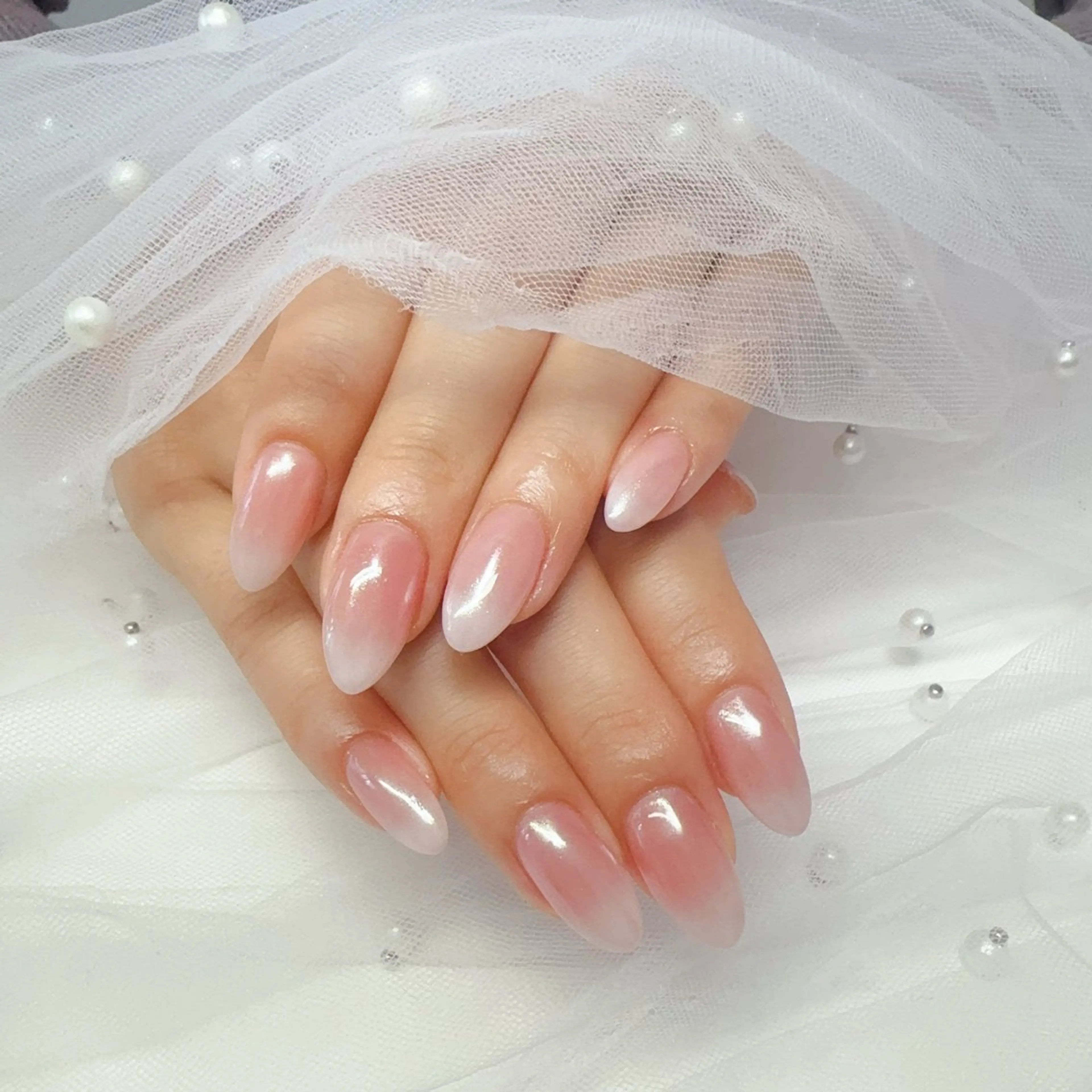 ネイル チークネイル 桜ネイル ジェルネイル キラキラネイル マグネットネイル ハンドネイル YUYI.nail salonのネイルデザイン