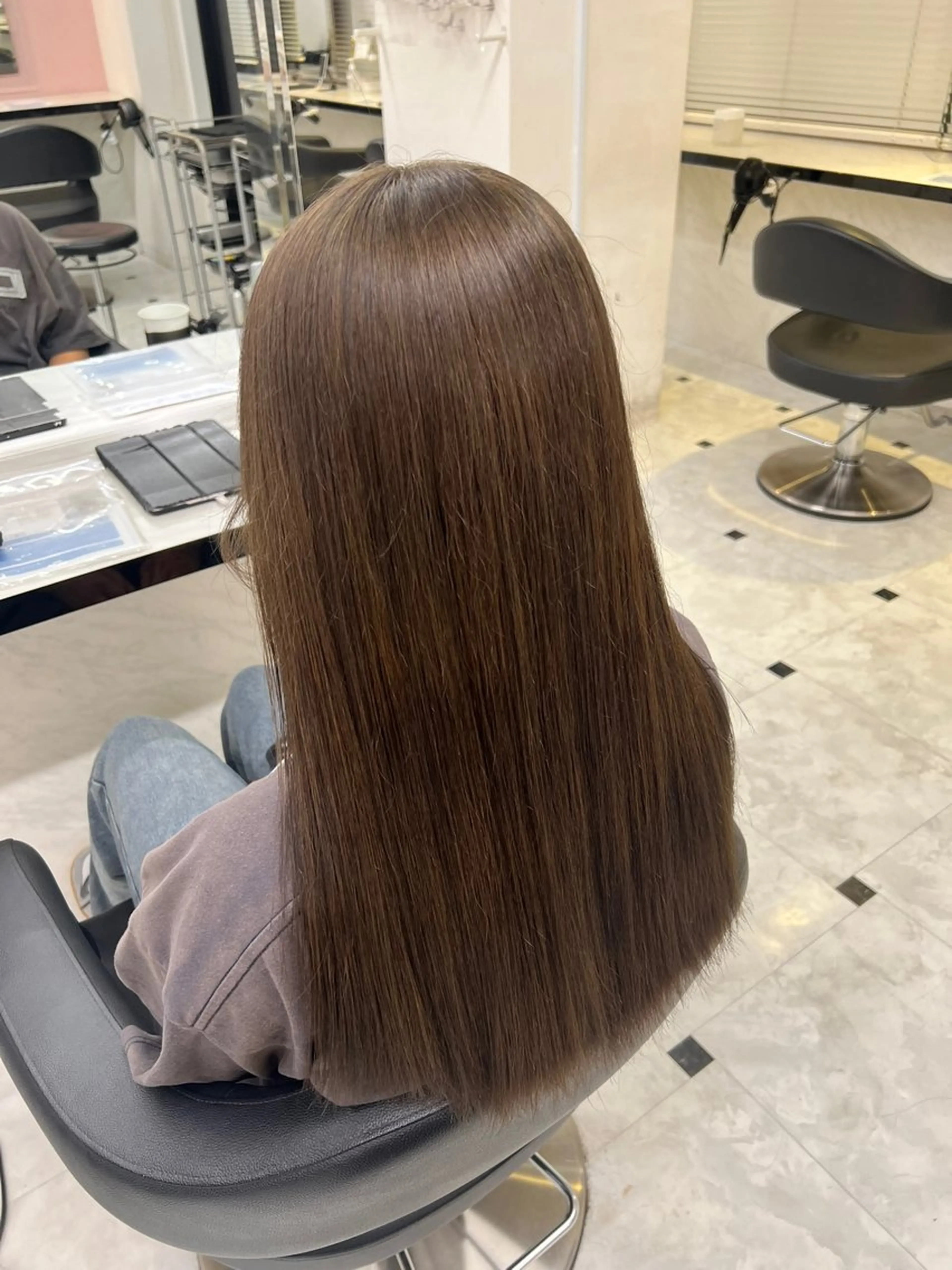 ロング カラー ヘアカラー トリートメント ヘアセット 愛され暖色♥️モテ 艶髪♥️りなのヘアスタイル