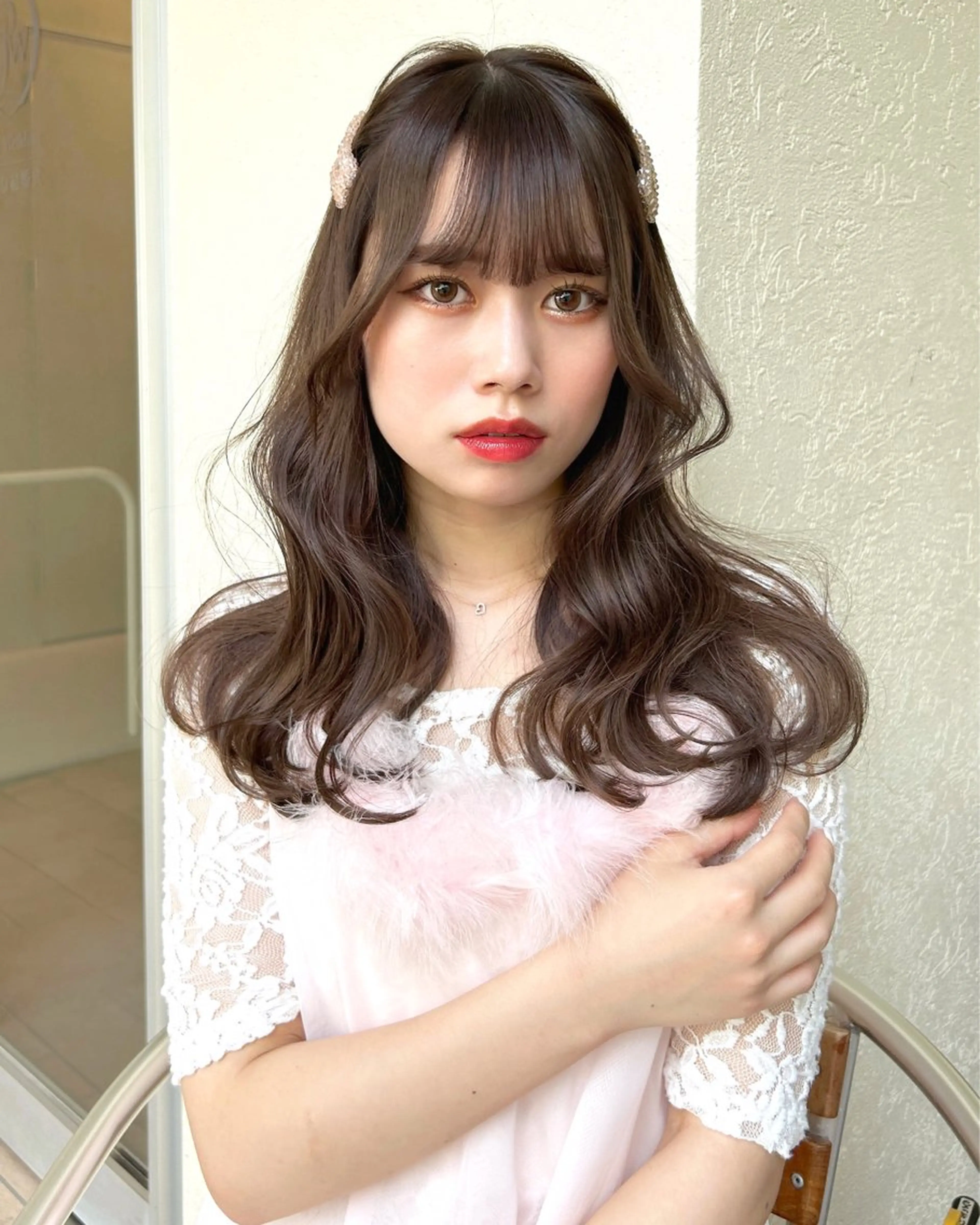 カラー カット ヘアカラー mizuki/ピンク ベージュ.レイヤーのヘアスタイル