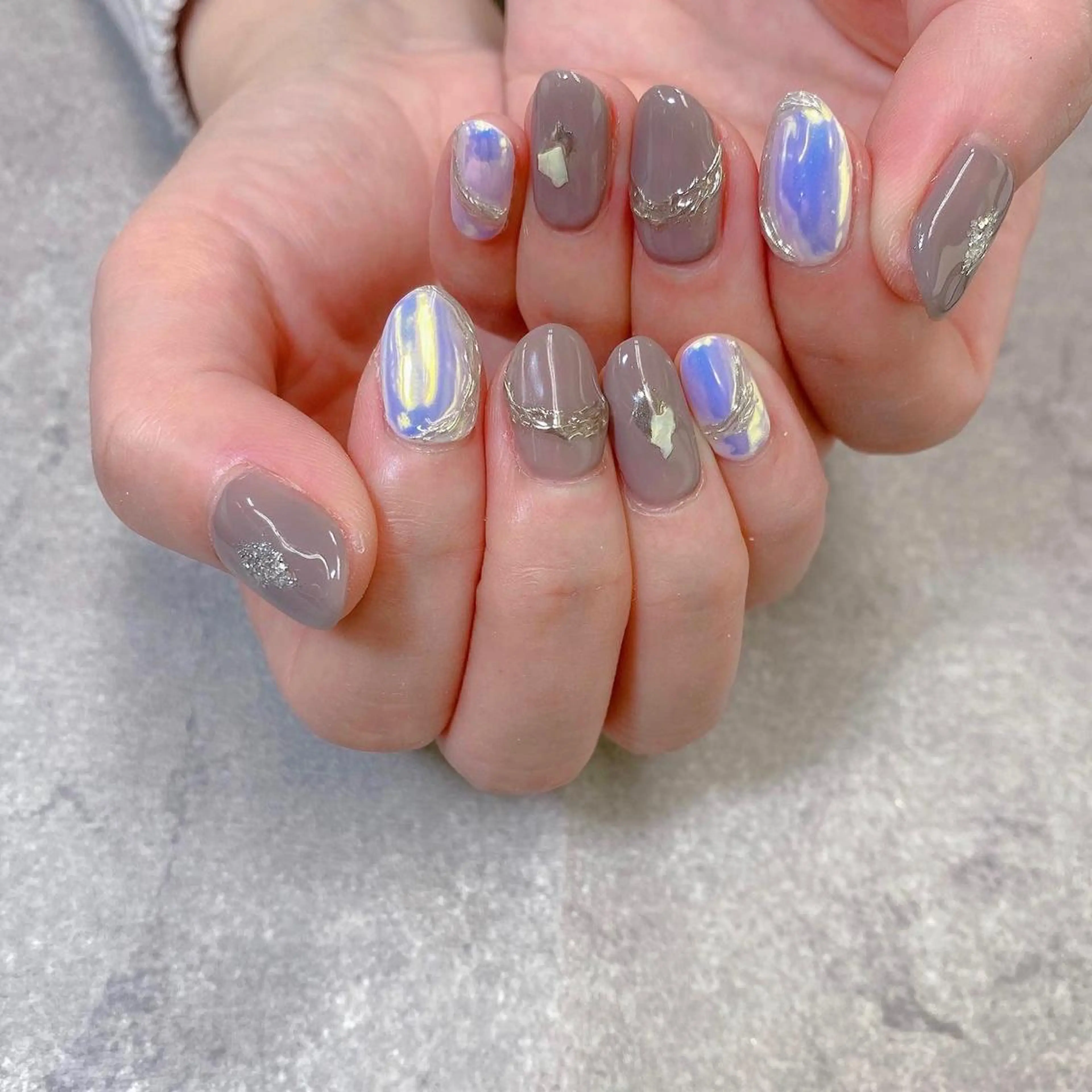 ネイル ミラーネイル ホワイト ハンドネイル ハンドケア FASTNAIL PLUS 新宿店のネイルデザイン