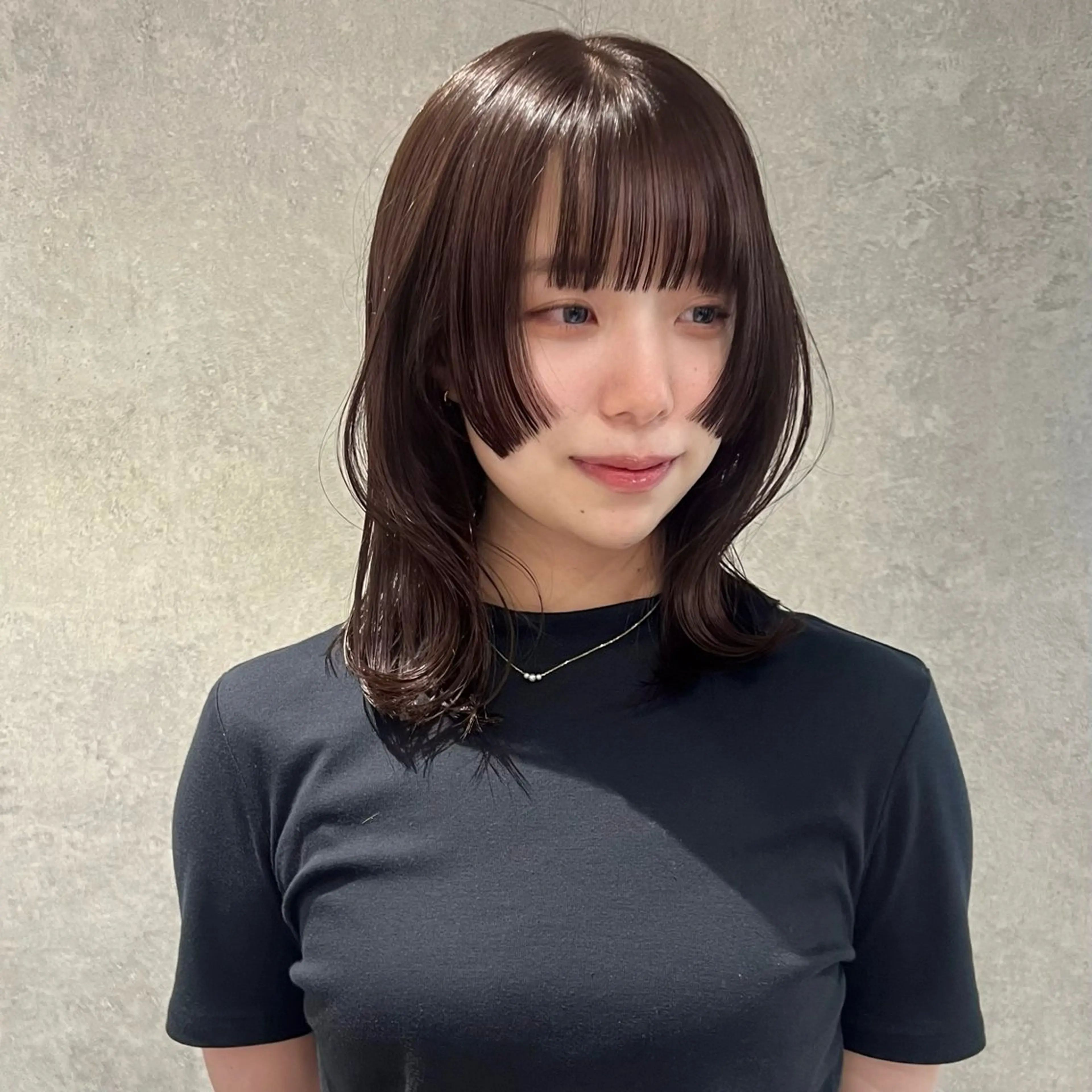 ミディアム 姫カット レイヤーカット カット ヘアカラー トリートメント AI TOKYO　S所属・mizuki 【韓国レイヤー】のヘアスタイル