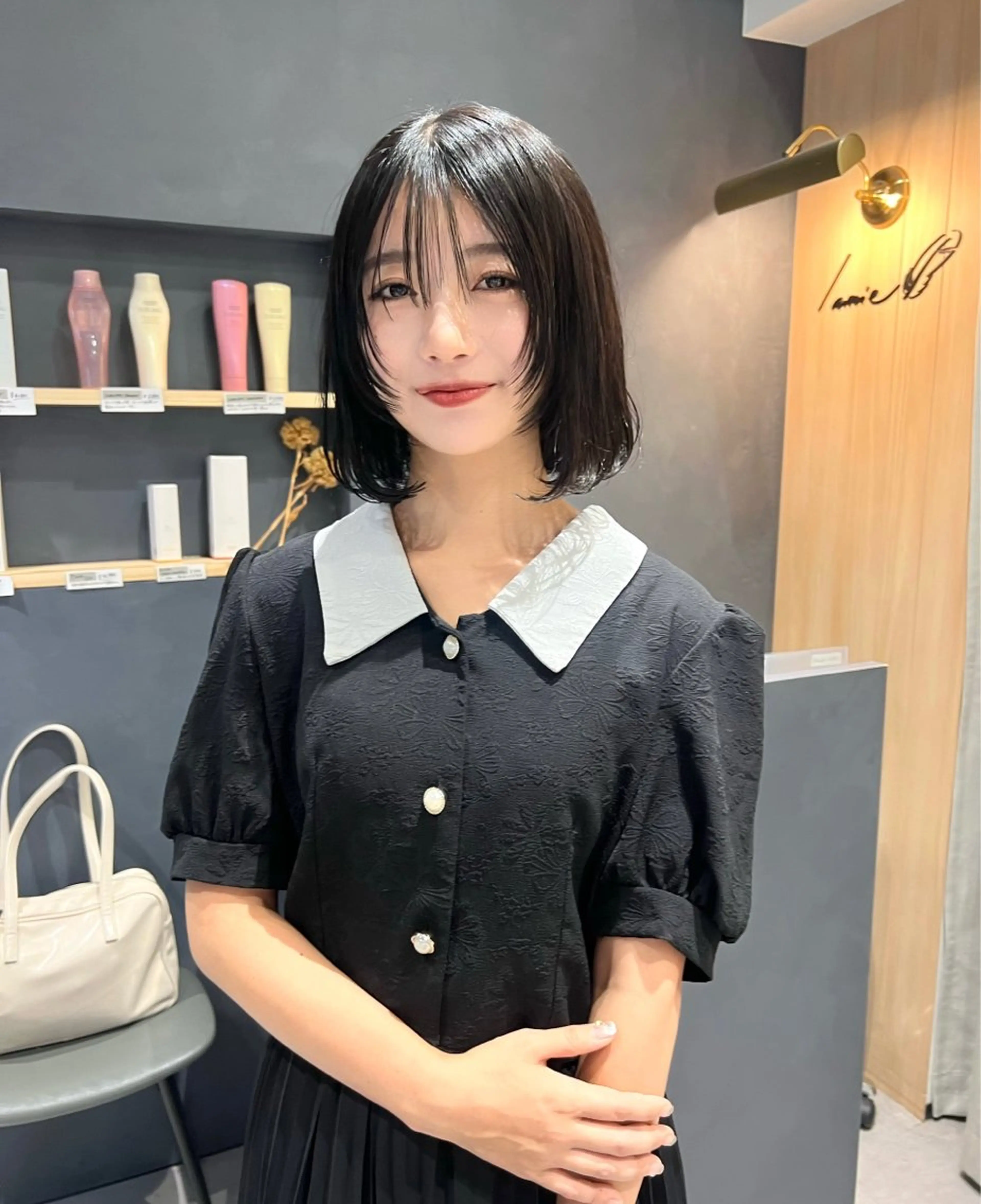 ショート ボブ 韓国風ヘア レイヤーカット シースルーバング カット AI TOKYO　S所属・mizuki 【韓国レイヤー】のヘアスタイル