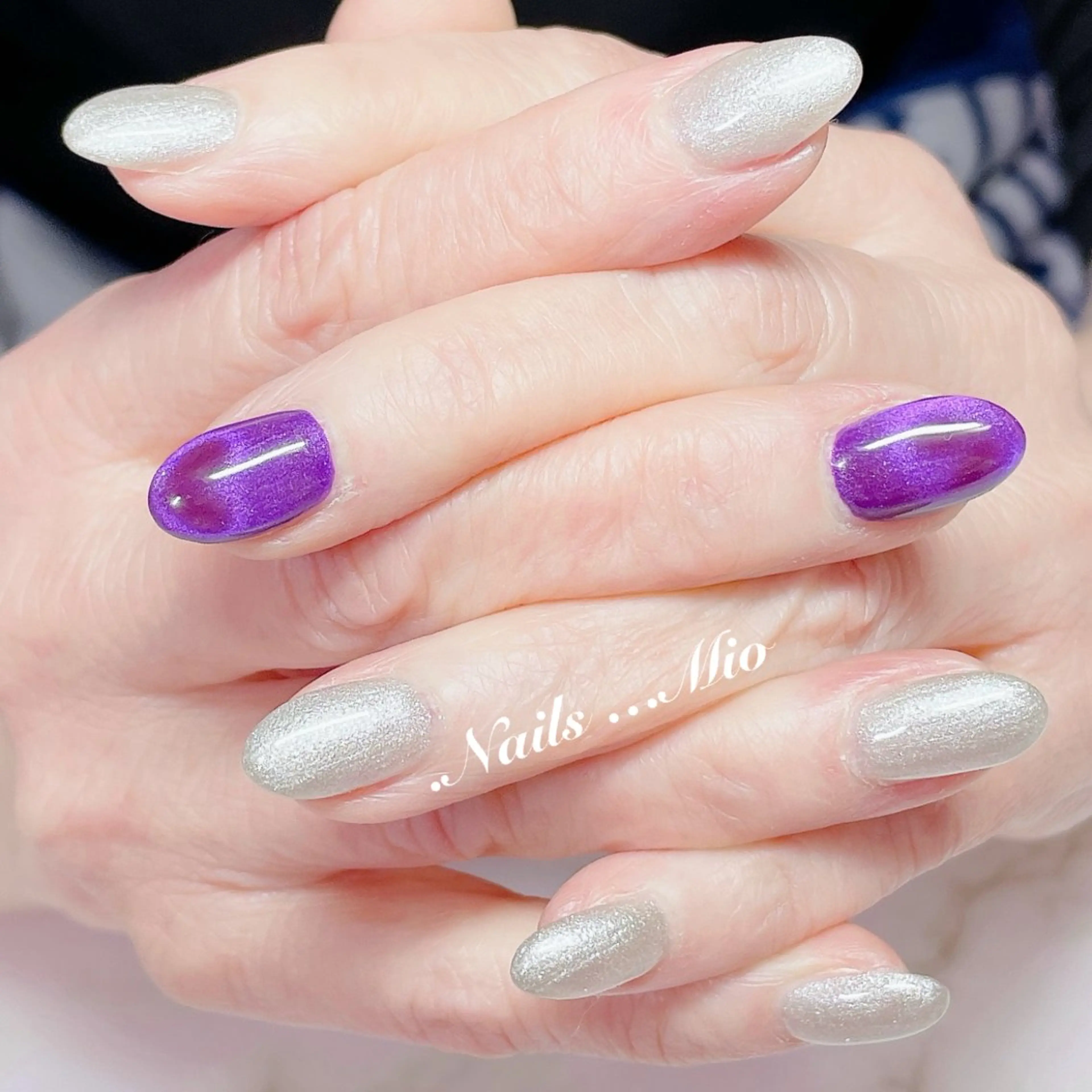 ネイル アートネイル ジェルネイル ハート マグネットネイル .Nails Mio 赤羽西ネイルサロンのネイルデザイン