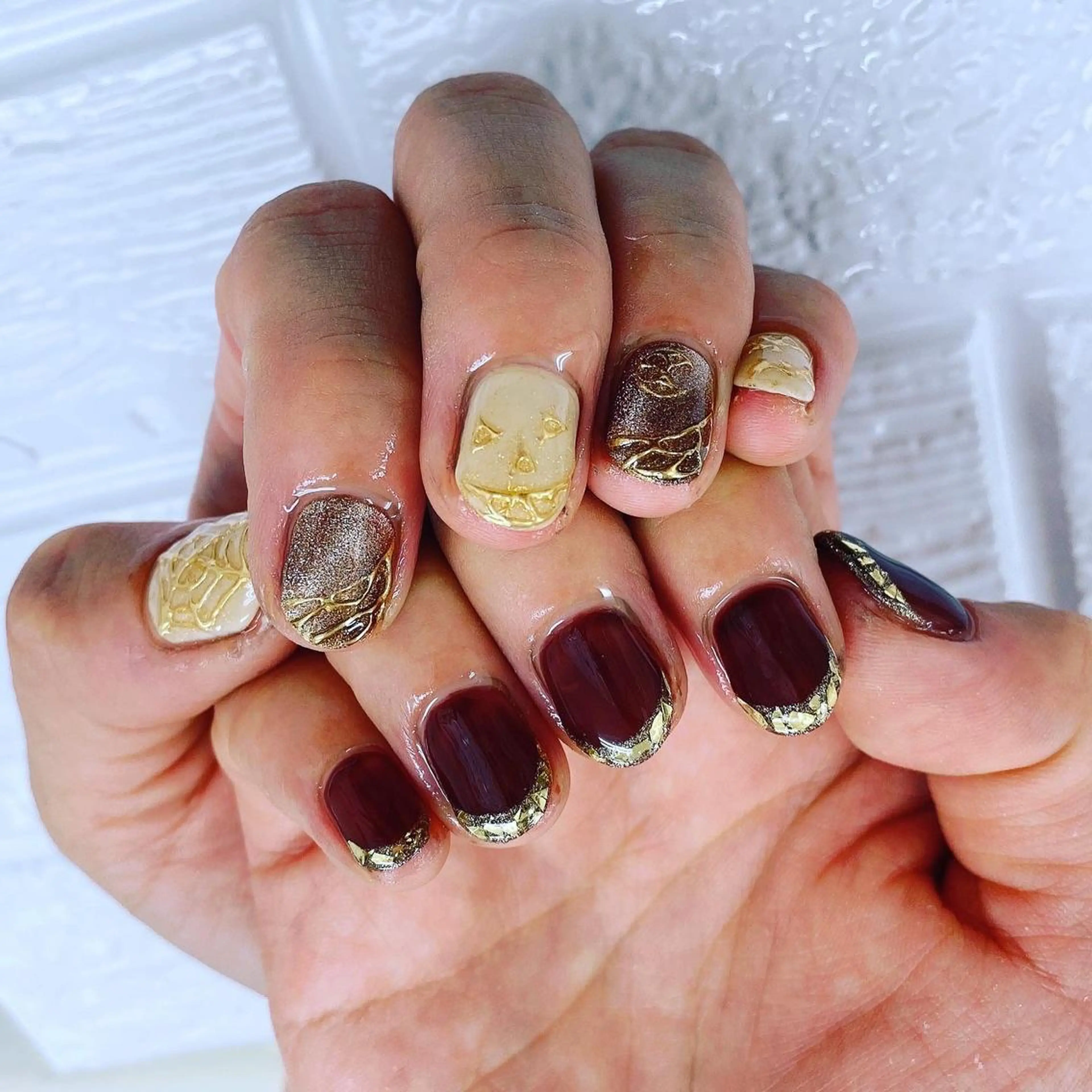 ネイル フレンチネイル ガラスフレンチ ハロウィン N._._.claw[エヌクロー]所属・N._._. clawのネイルデザイン