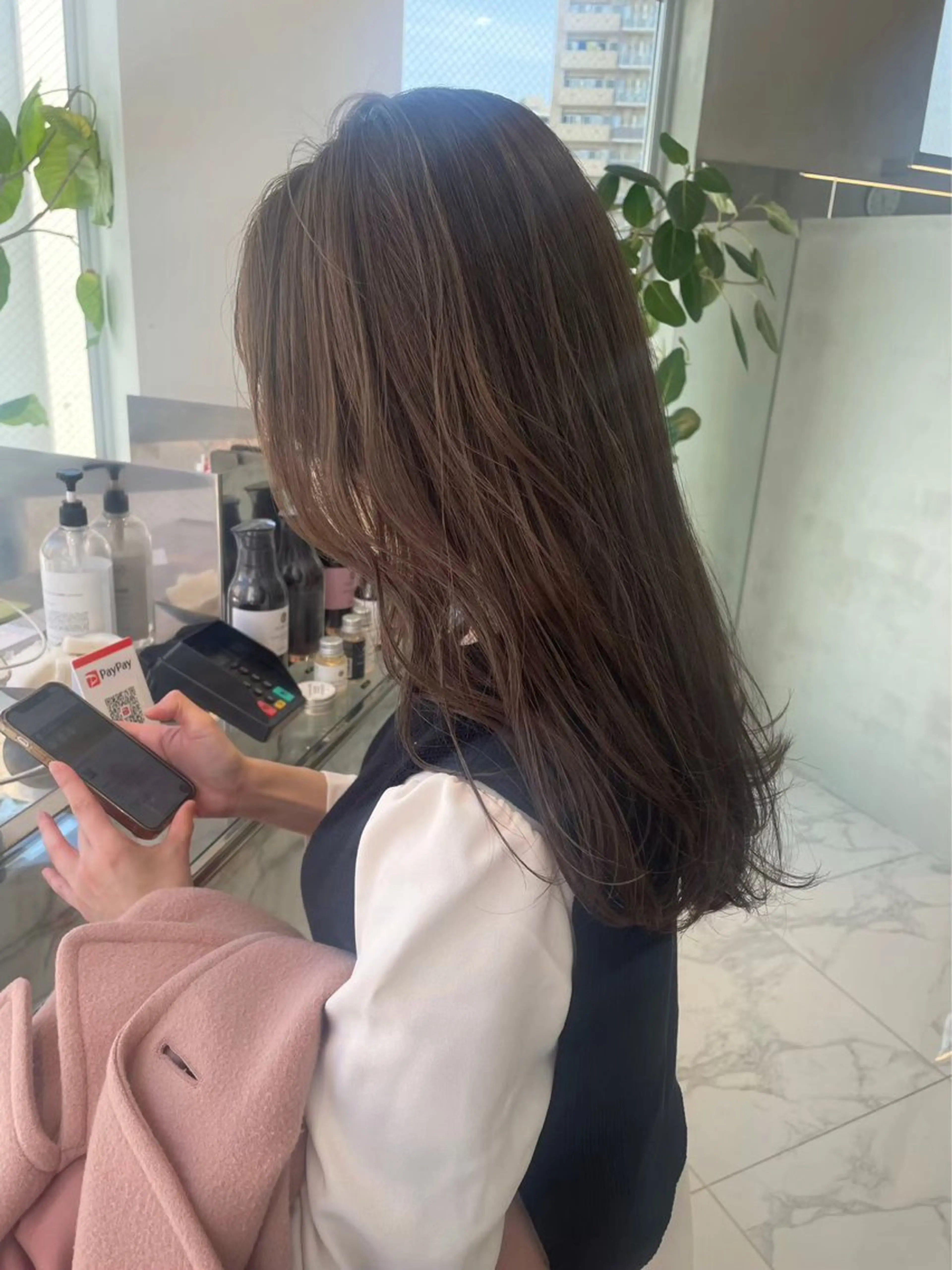 カラー 🫒🫒ブリーチなし 艶カラー🫒ヤマシロのヘアスタイル