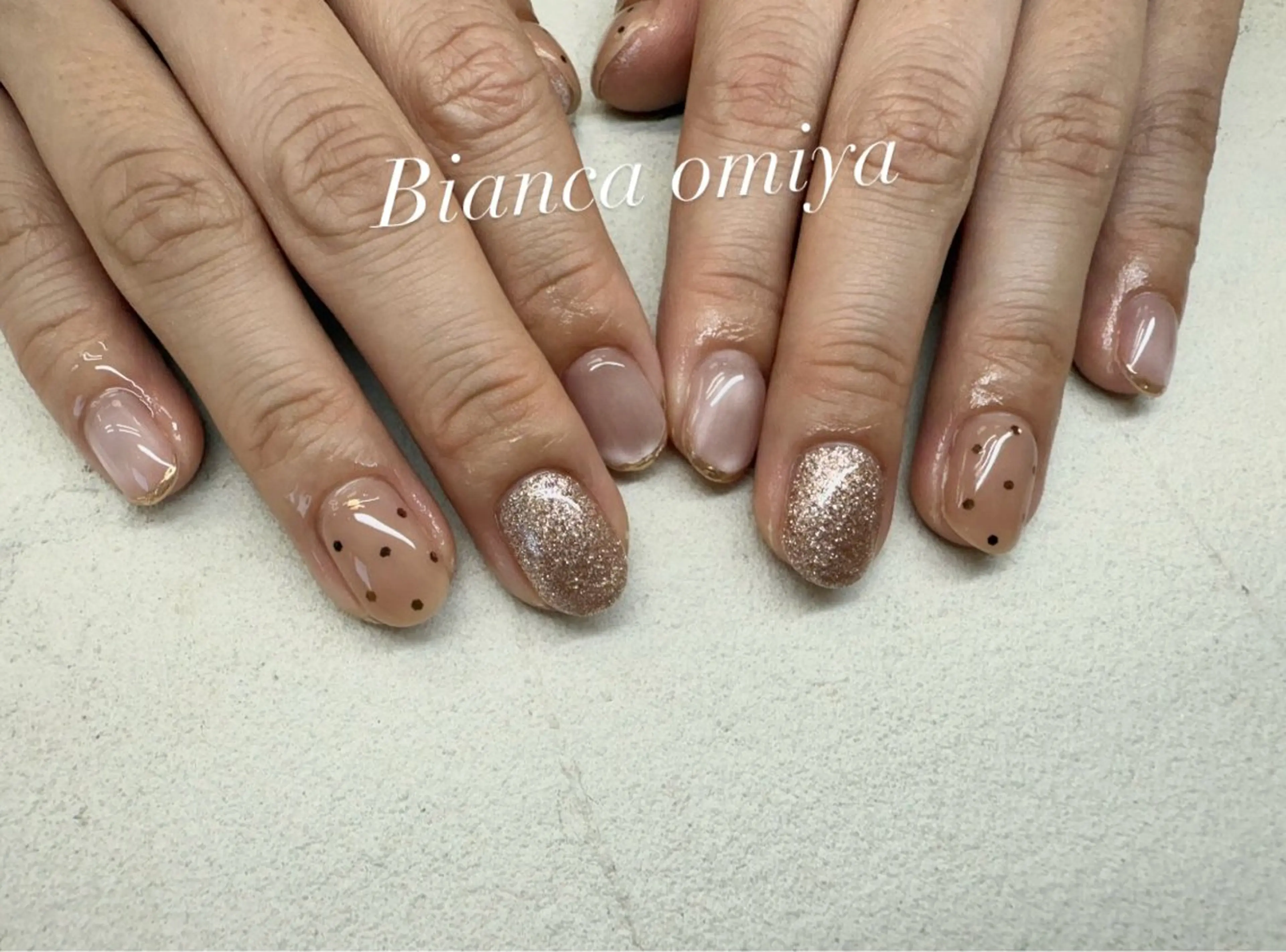 ネイル フラッシュネイル フレンチネイル ジェルネイル グラデーション マグネットネイル ハンドネイル Bianca大宮 入江のネイルデザイン