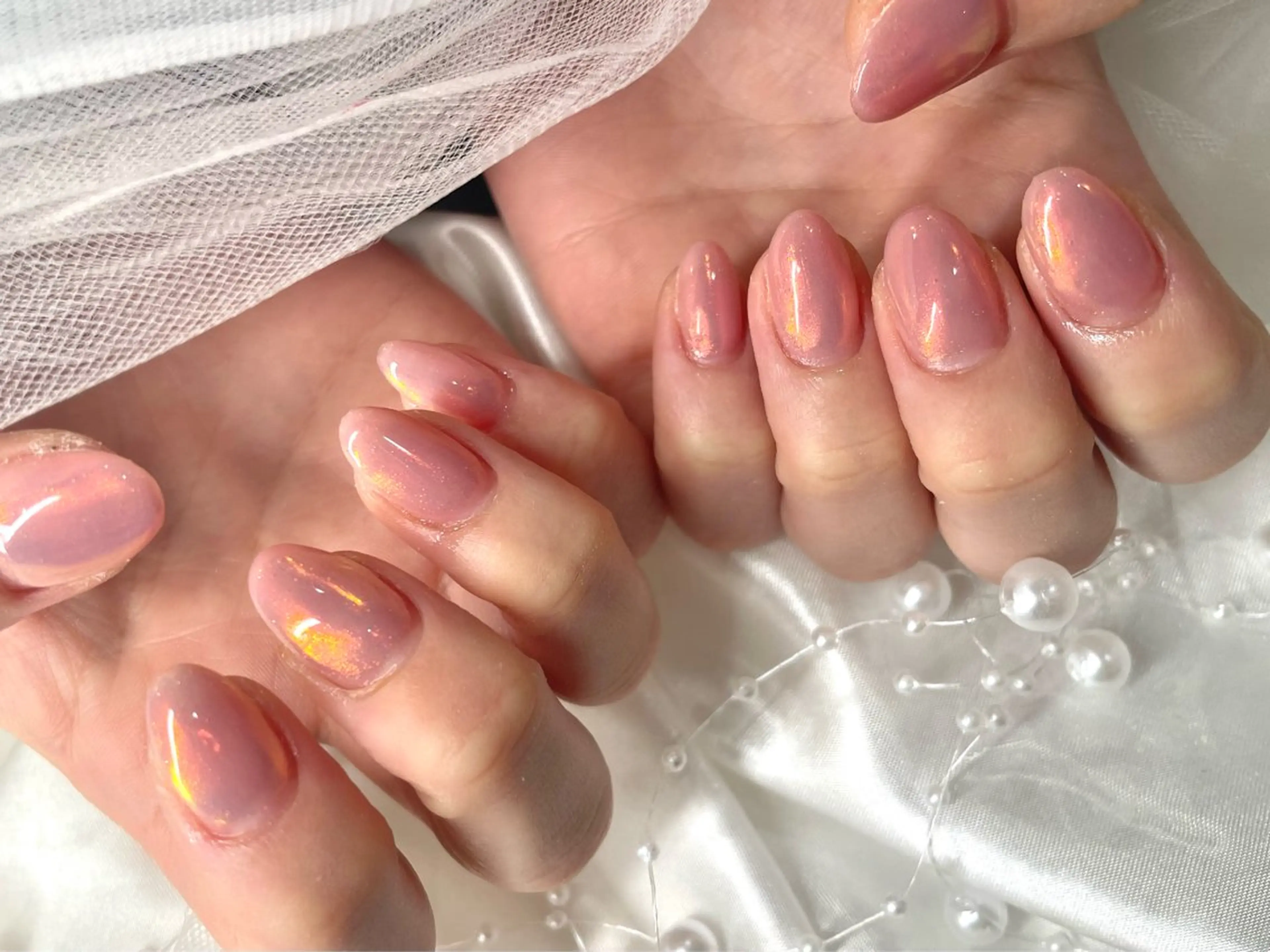 ネイル ミラーネイル 春ネイル ハンドネイル ゆりか ジョアアンジェ福島のネイルデザイン