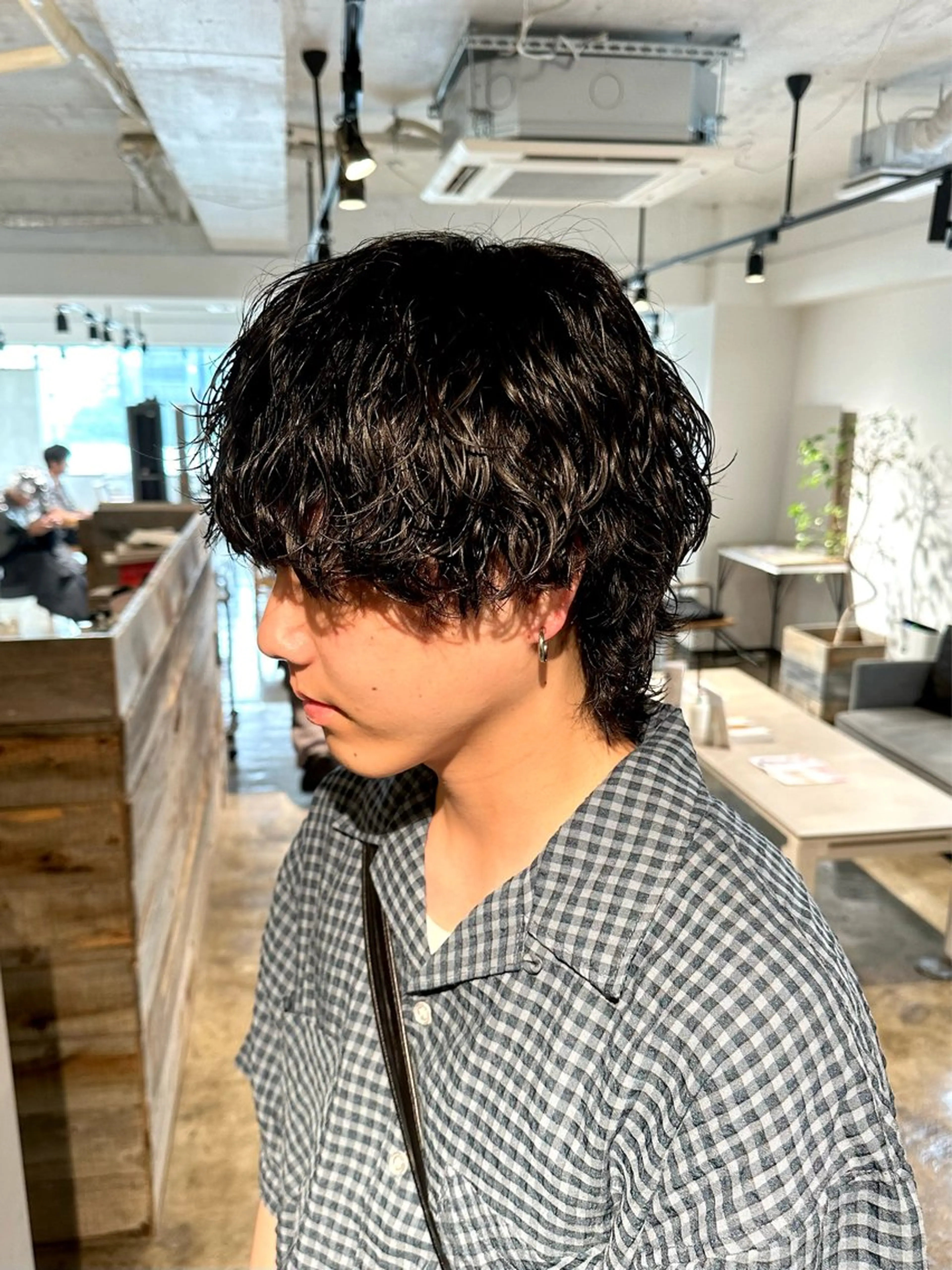 パーマ メンズ メンズパーマ 波巻きパーマ メンズウルフカット ウルフカット カット パーマ トリートメント 骨格補正施術/メンズ 専門美容師/YUYAのヘアスタイル