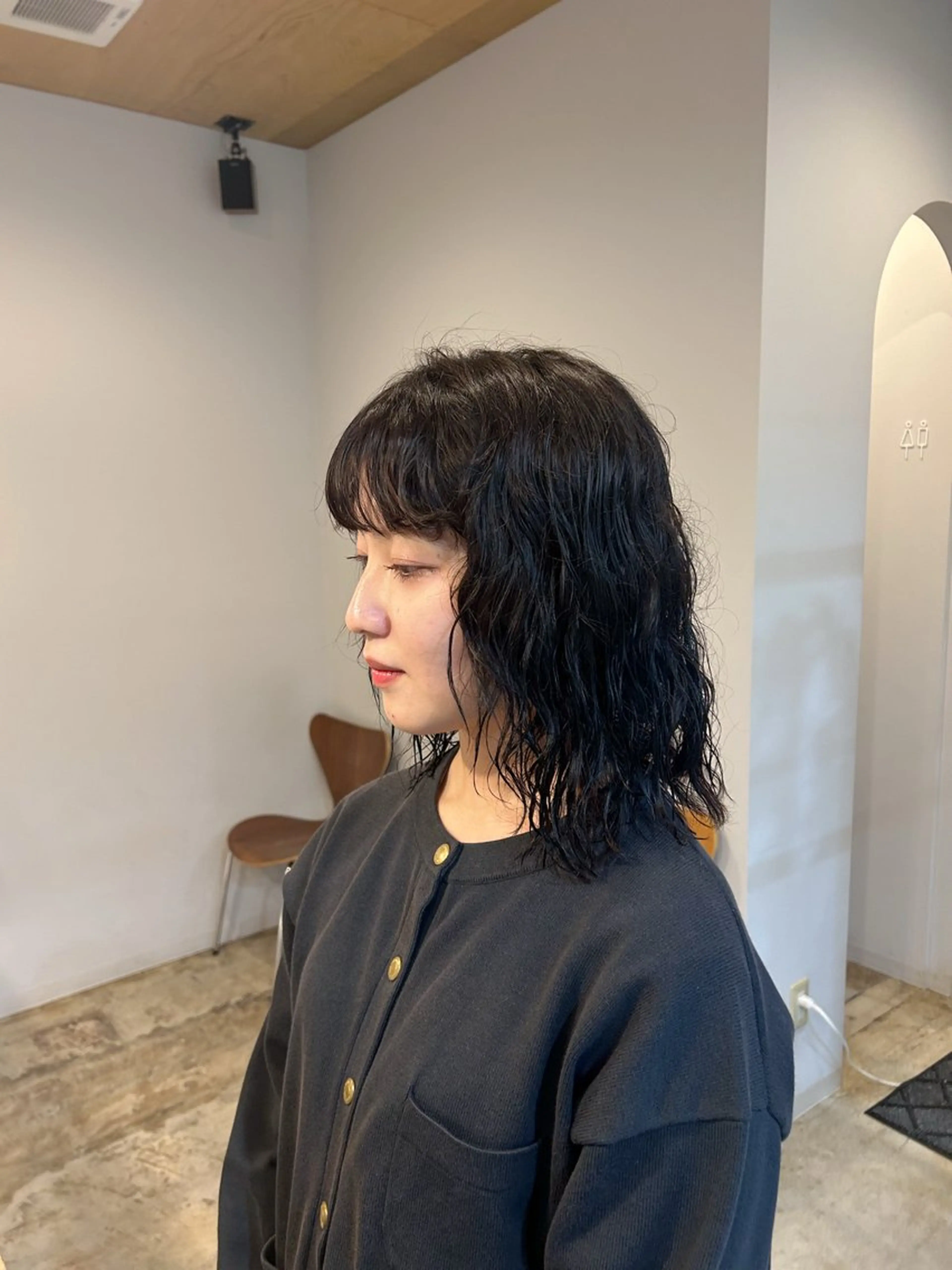 ミディアム パーマ パーマ 川端 明莉のヘアスタイル