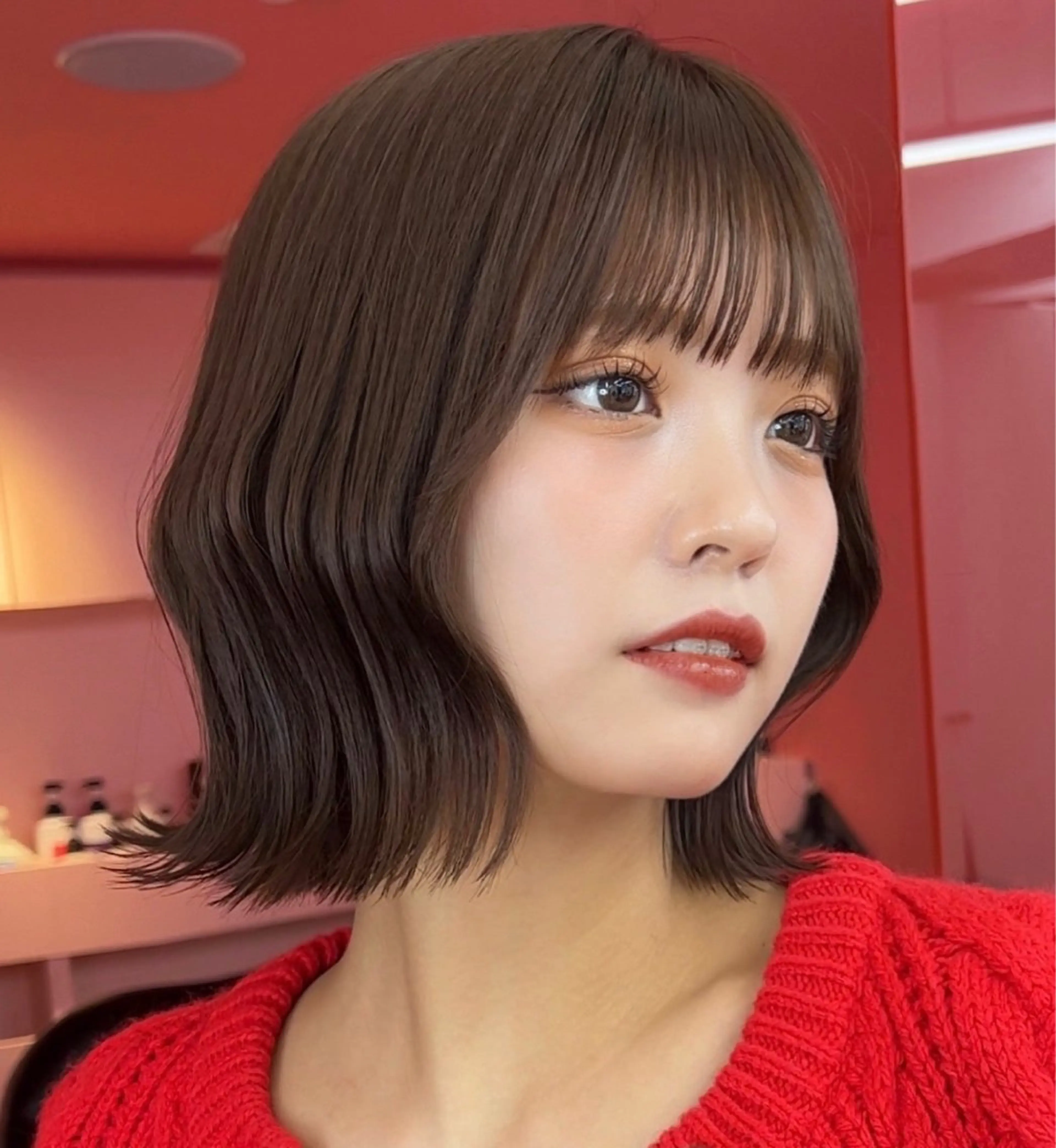 ショート カラー カット ヘアカラー トリートメント 莉乃/縮毛矯正/髪質 改善/艶カラーのヘアスタイル