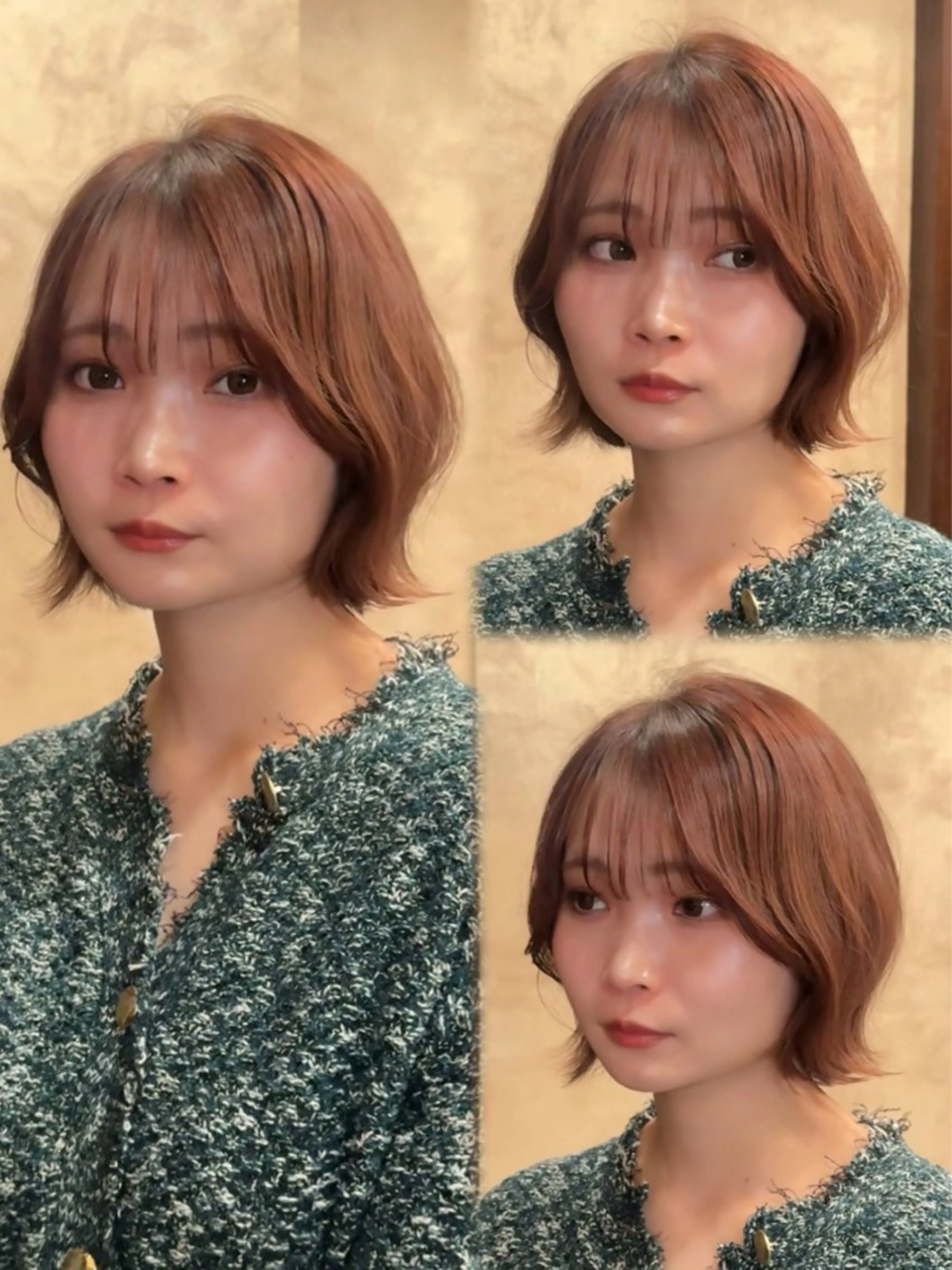 ショート カット ヘアカラー トリートメント ボブ/透明感カラー /艶髪/しなる🌷のヘアスタイル