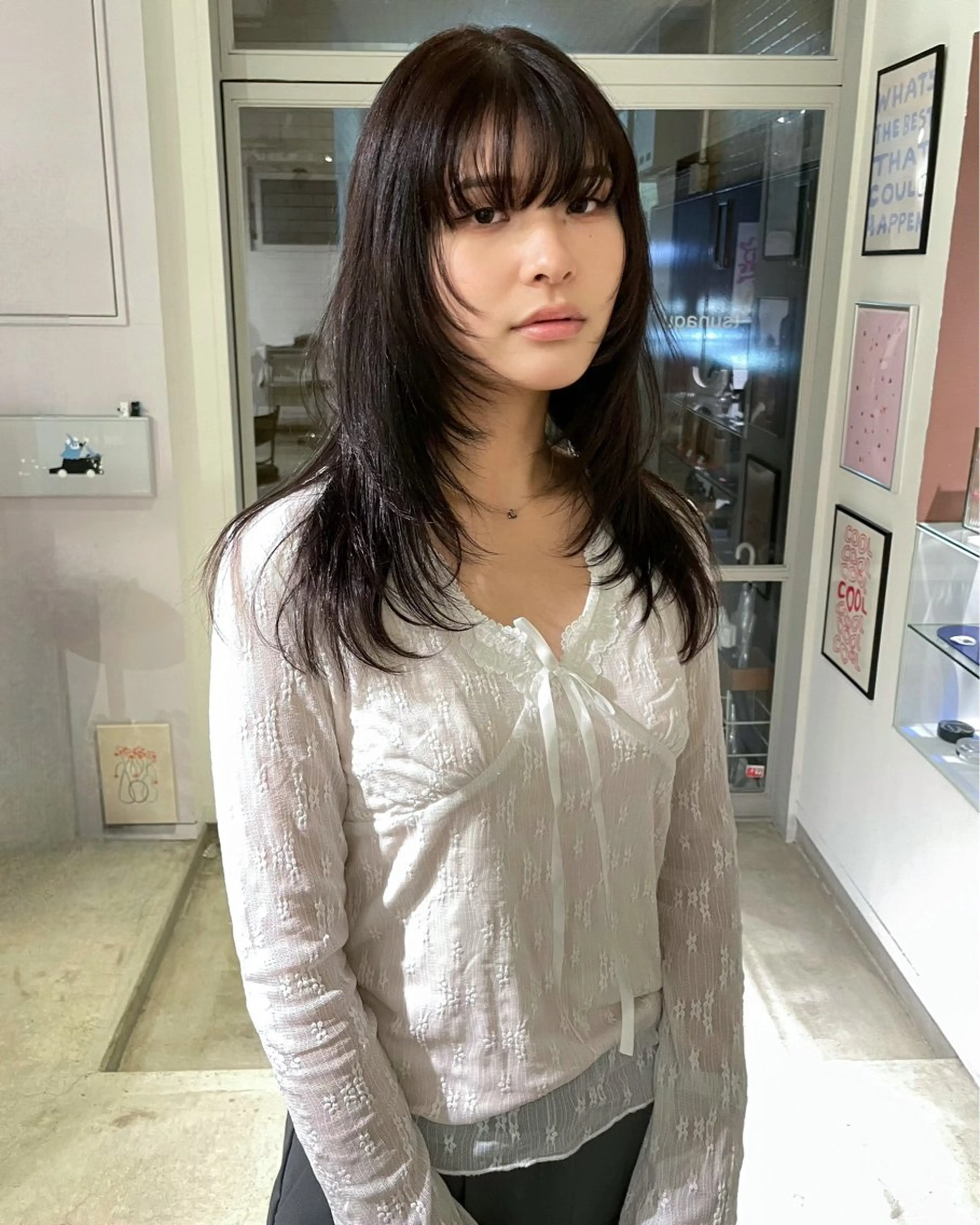 ﾛﾝｸﾞ,ﾐﾃﾞｨｱﾑのlayer cut限定‪ღ‬カット+ケアカラー+選べるトリートメントの写真