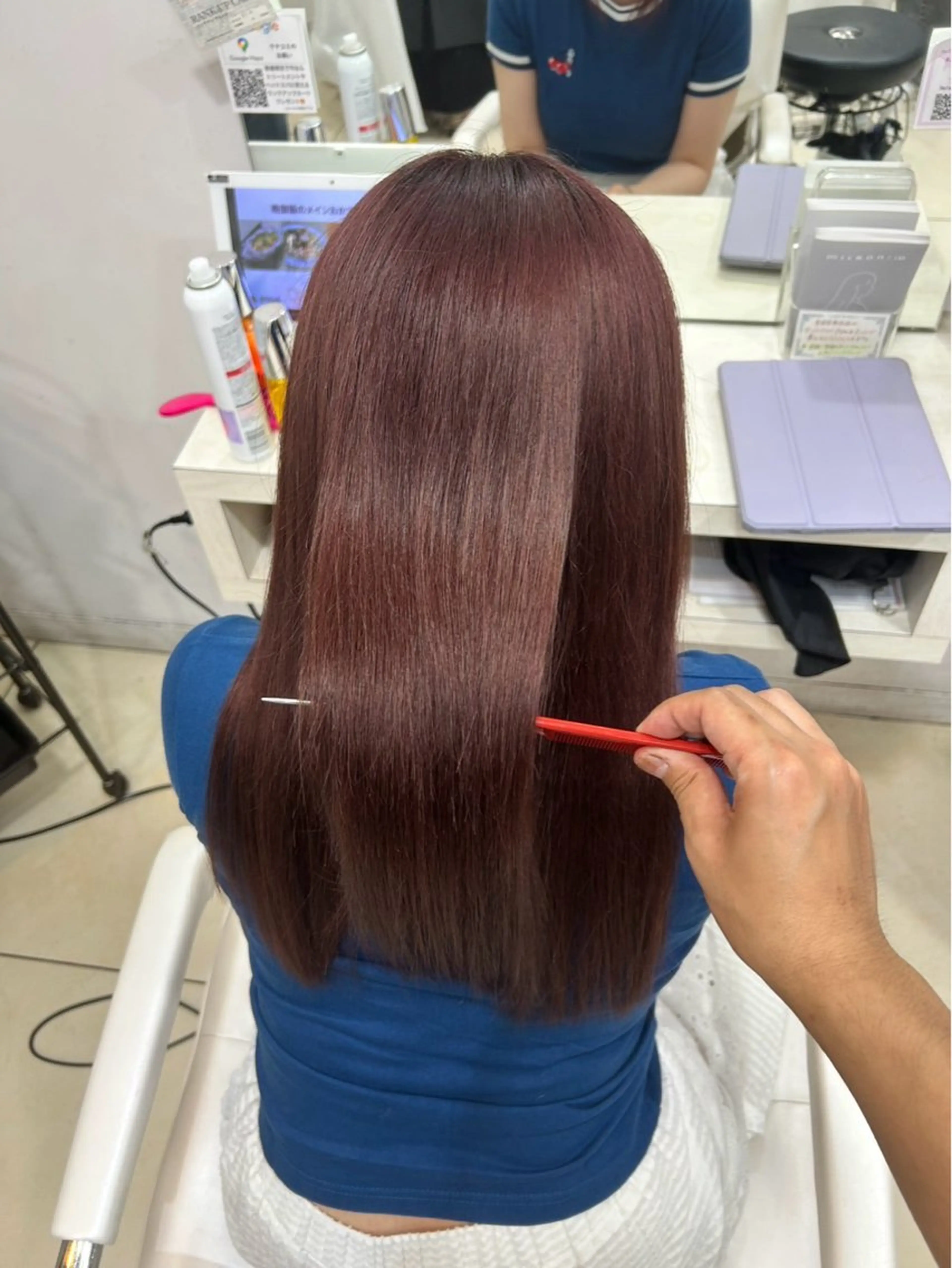 セミロング ヘアカラー 【髪質改善カラー】 あむ·. ⟡ 🖤のヘアスタイル