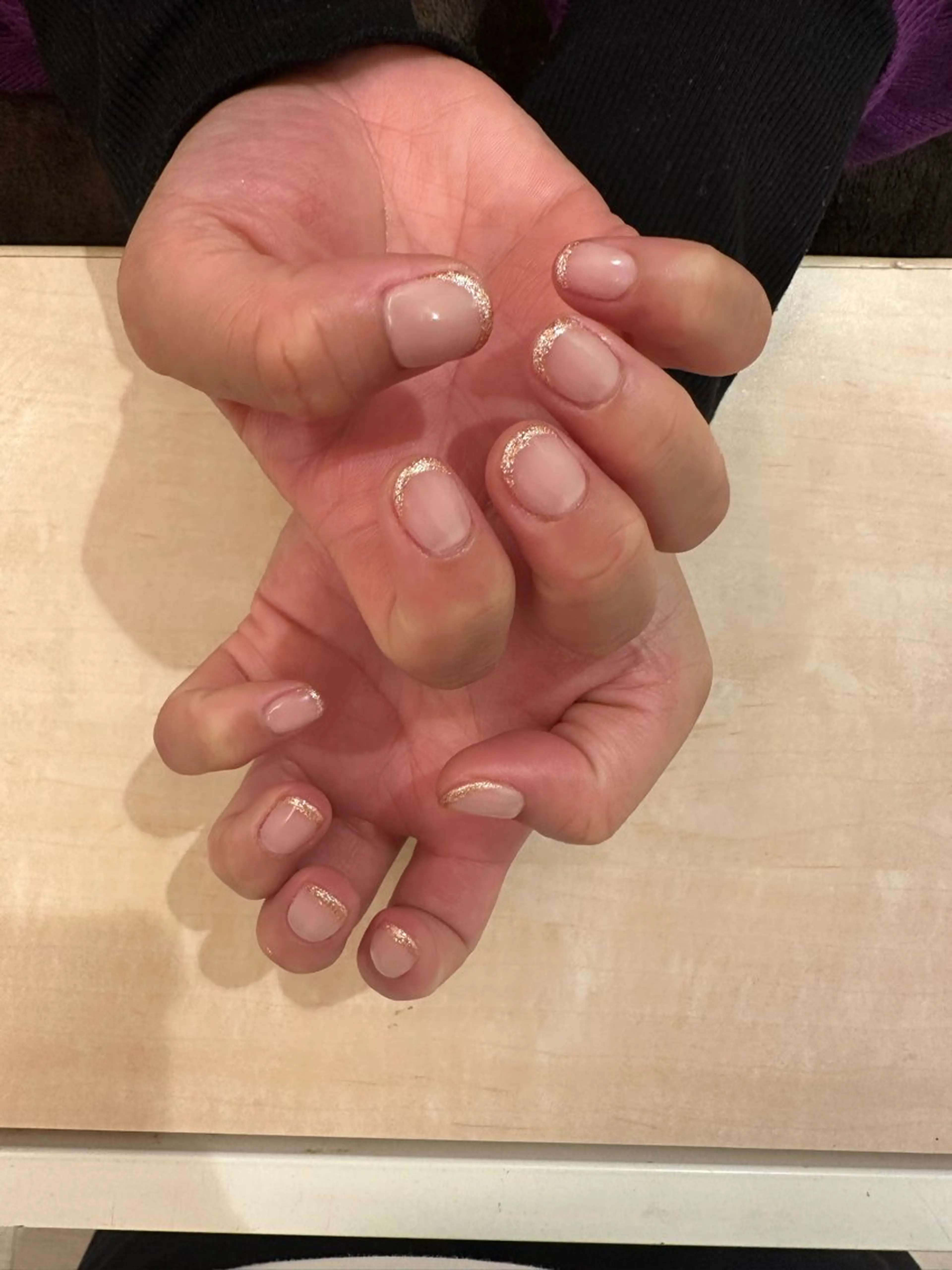 ネイル フレンチネイル ラメ(グリッター) WHITE HOUSE 芦屋店所属・WHITEHOUSE 梶内のネイルデザイン