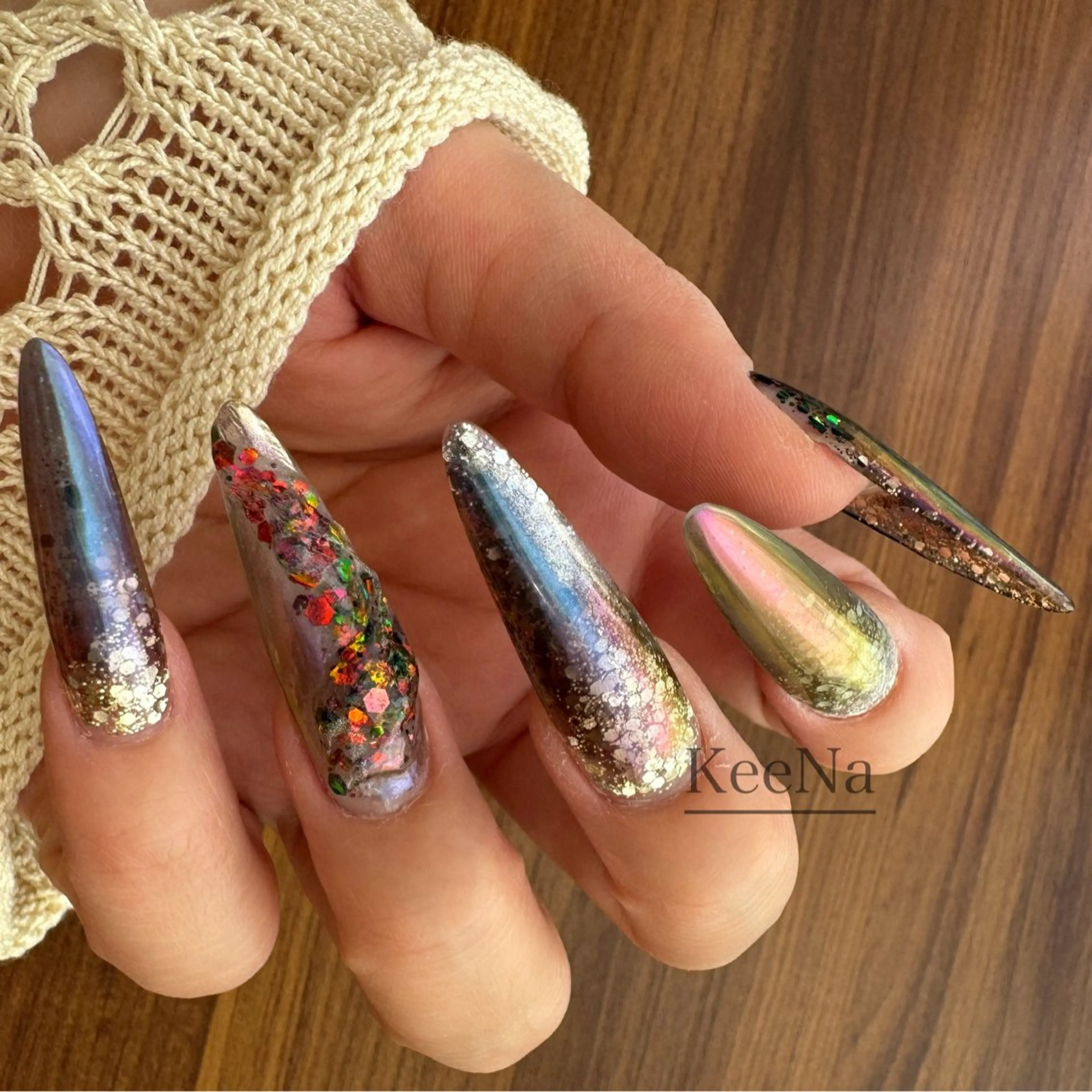 ネイル ロングネイル スカルプネイル KeeNa キーナのネイルデザイン