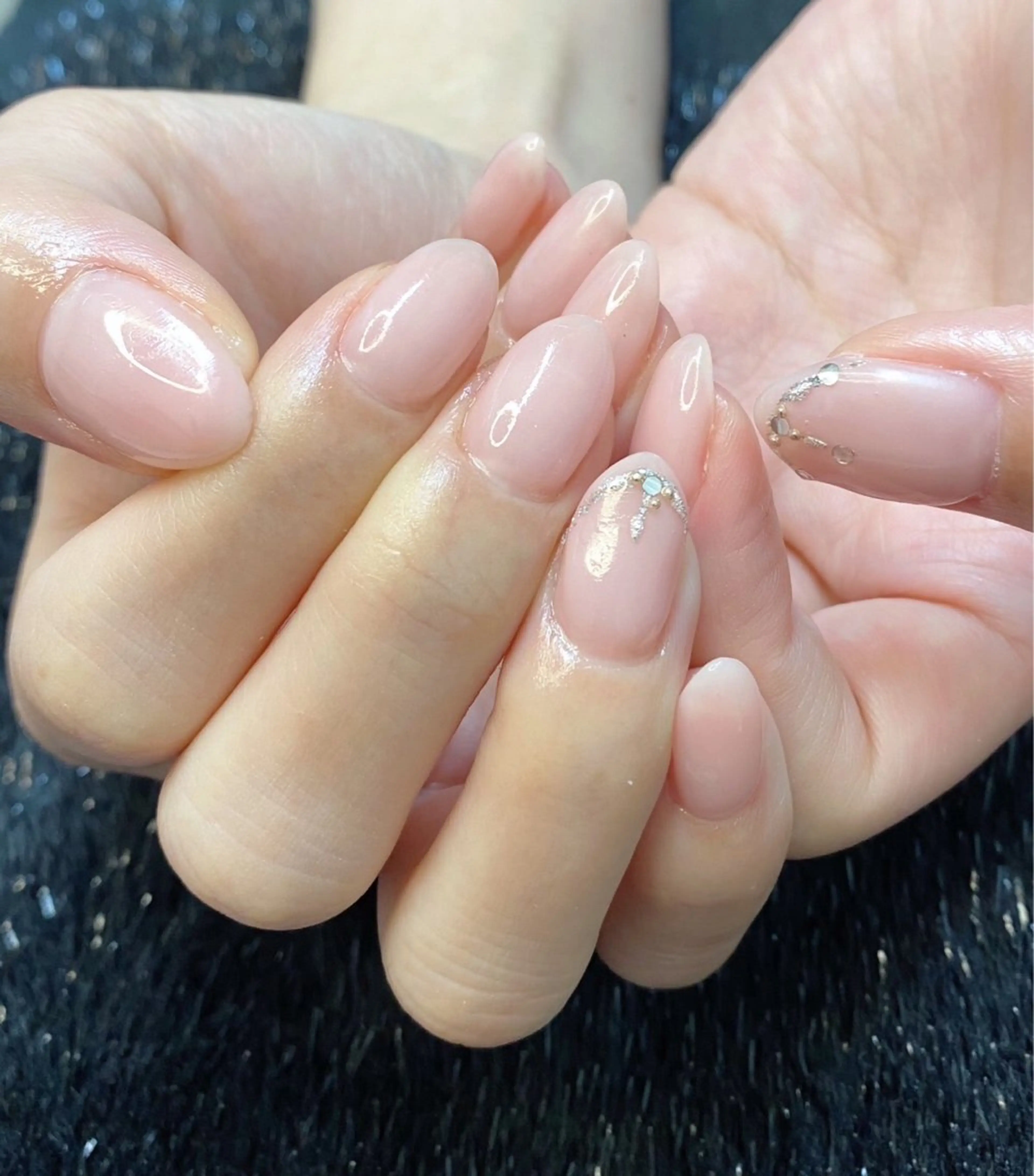 ネイル 成人式 フレンチネイル ジェルネイル ガラスフレンチ 韓国ネイル ハンドネイル ハンドケア 大門浜松町 ネイルのネイルデザイン