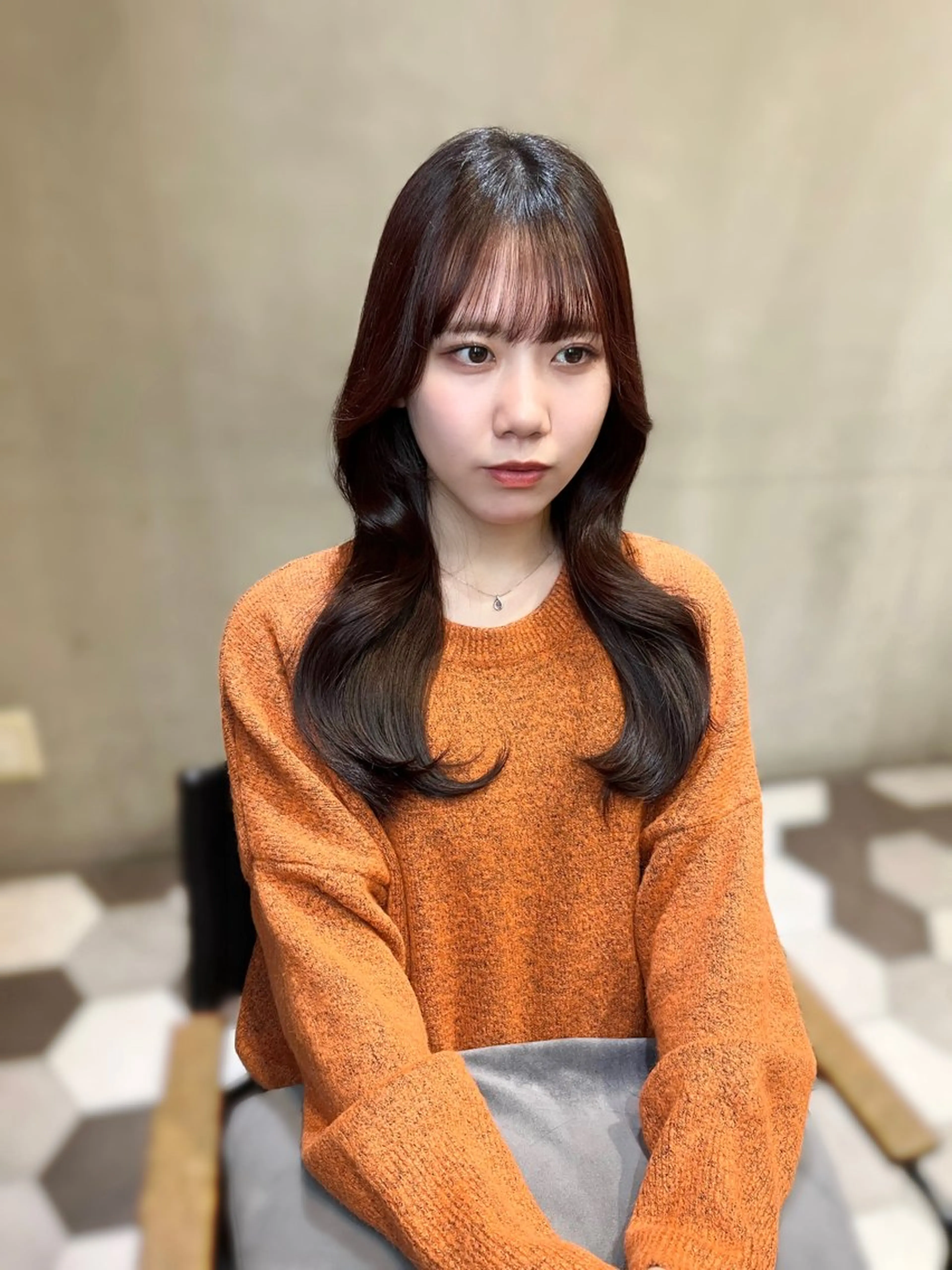 カラー ヘアアレンジ 似合わせ顔まわり カット💛森尾真由美のヘアスタイル