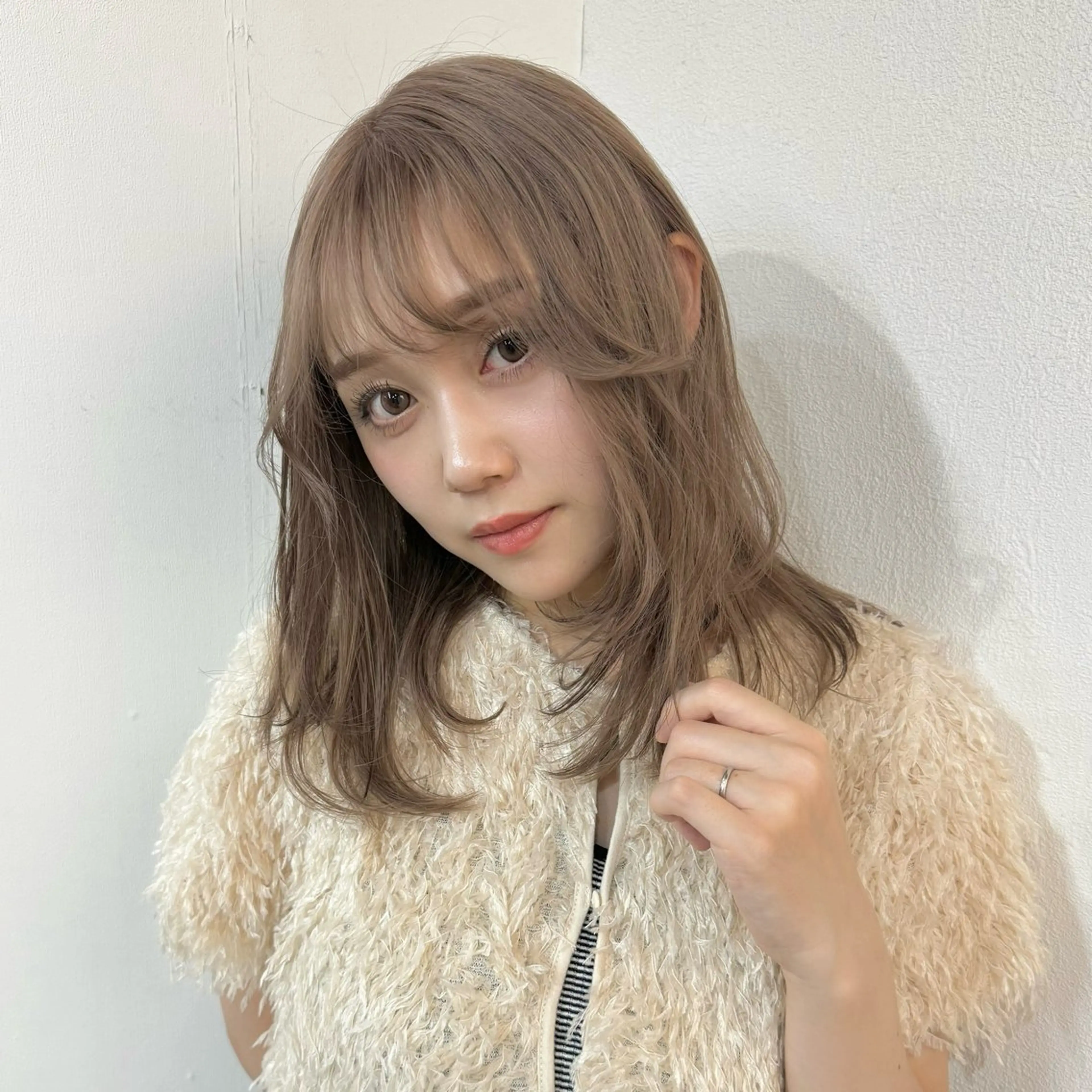 ミディアム カラー 透明感ワンカラー梅田 ダブルカラー/川上のヘアスタイル