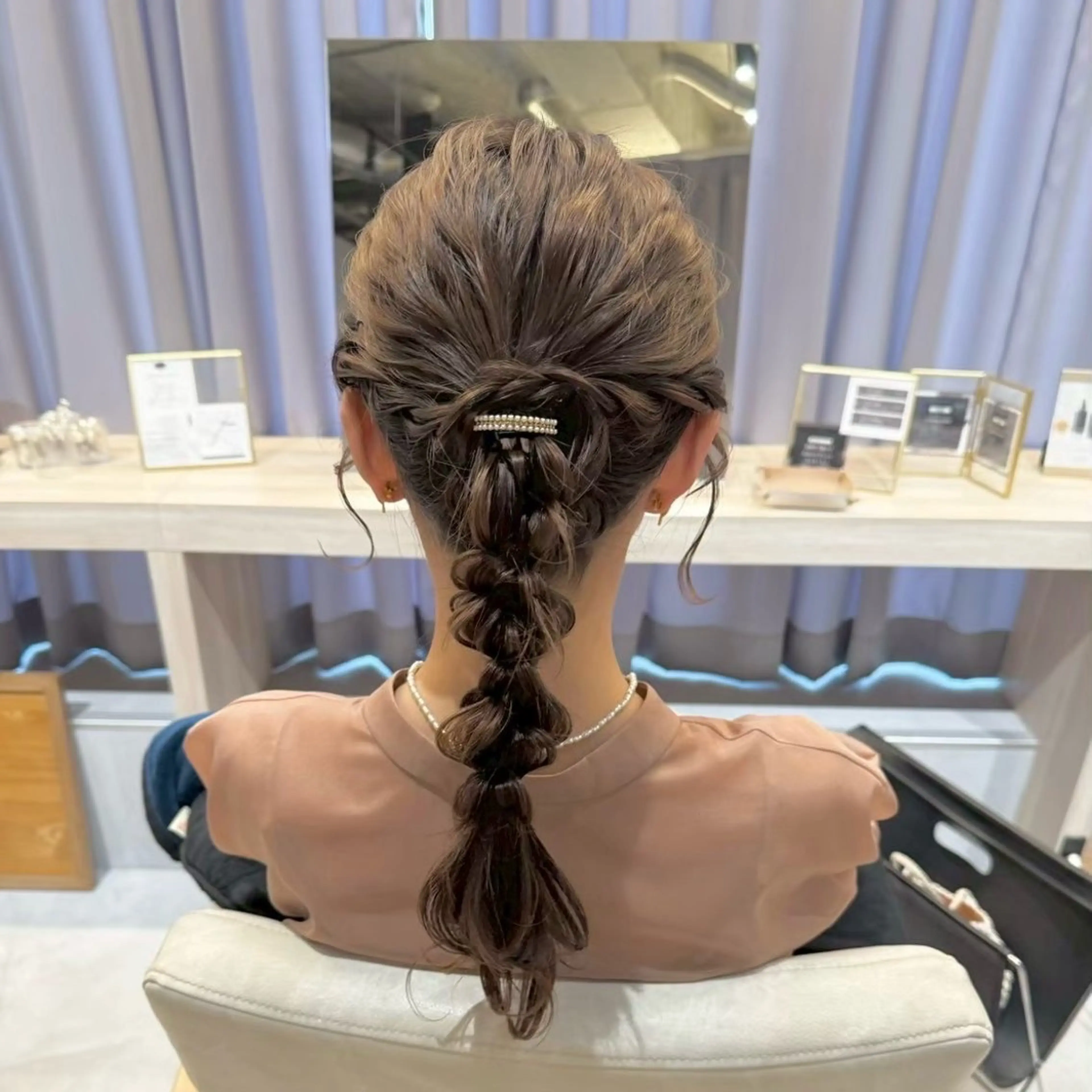 セミロング ヘアアレンジ ハーフアップ ポニーテール 結婚式・ブライダル デート ヘアセット 褒められヘアメイク /‎ボブ女子🐶みおのその他イメージ