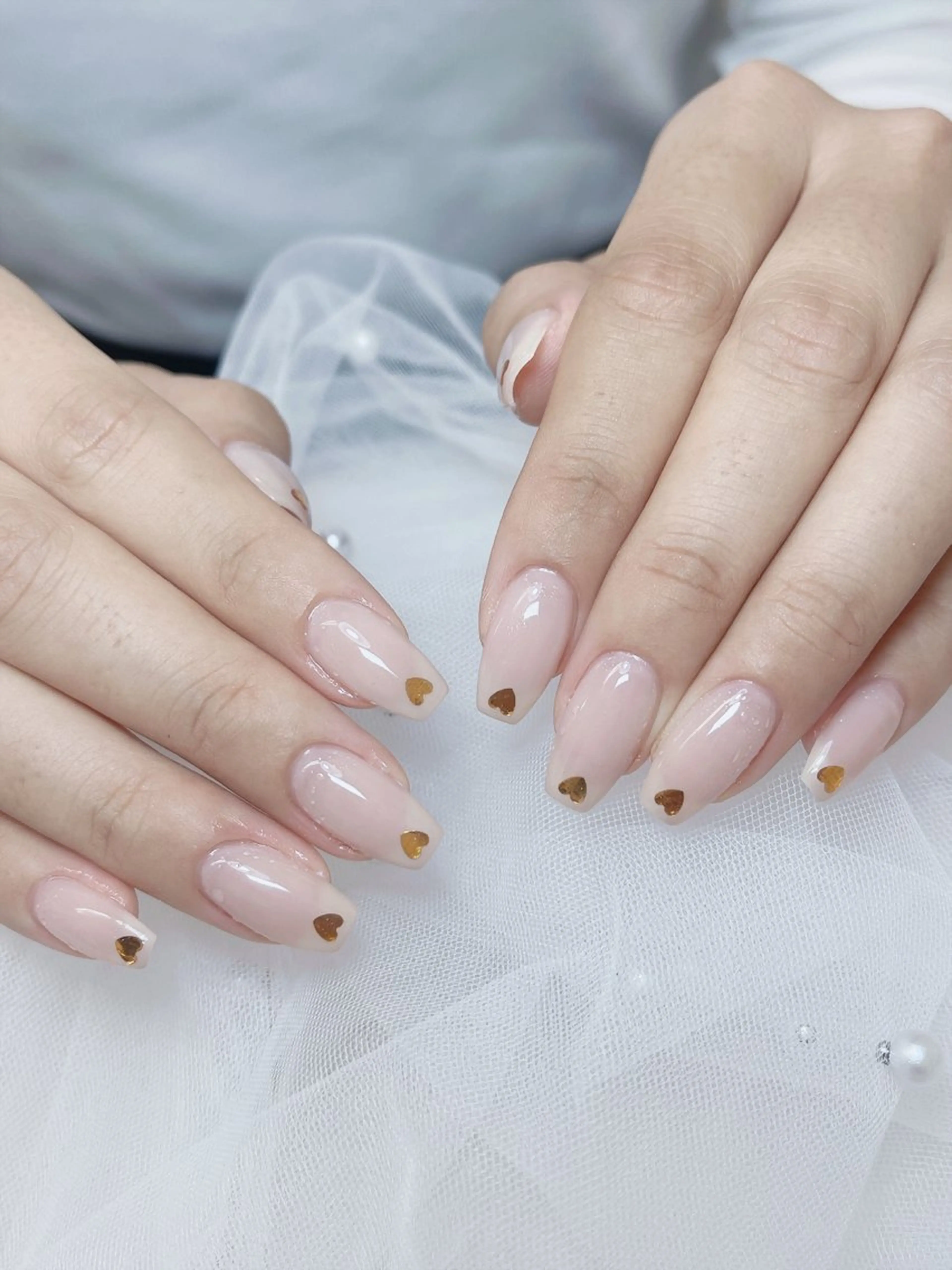 ネイル チークネイル フレンチネイル グラデーション キラキラネイル 韓国ネイル ハンドネイル DUO MI所属・DUO   MI nail salonのネイルデザイン