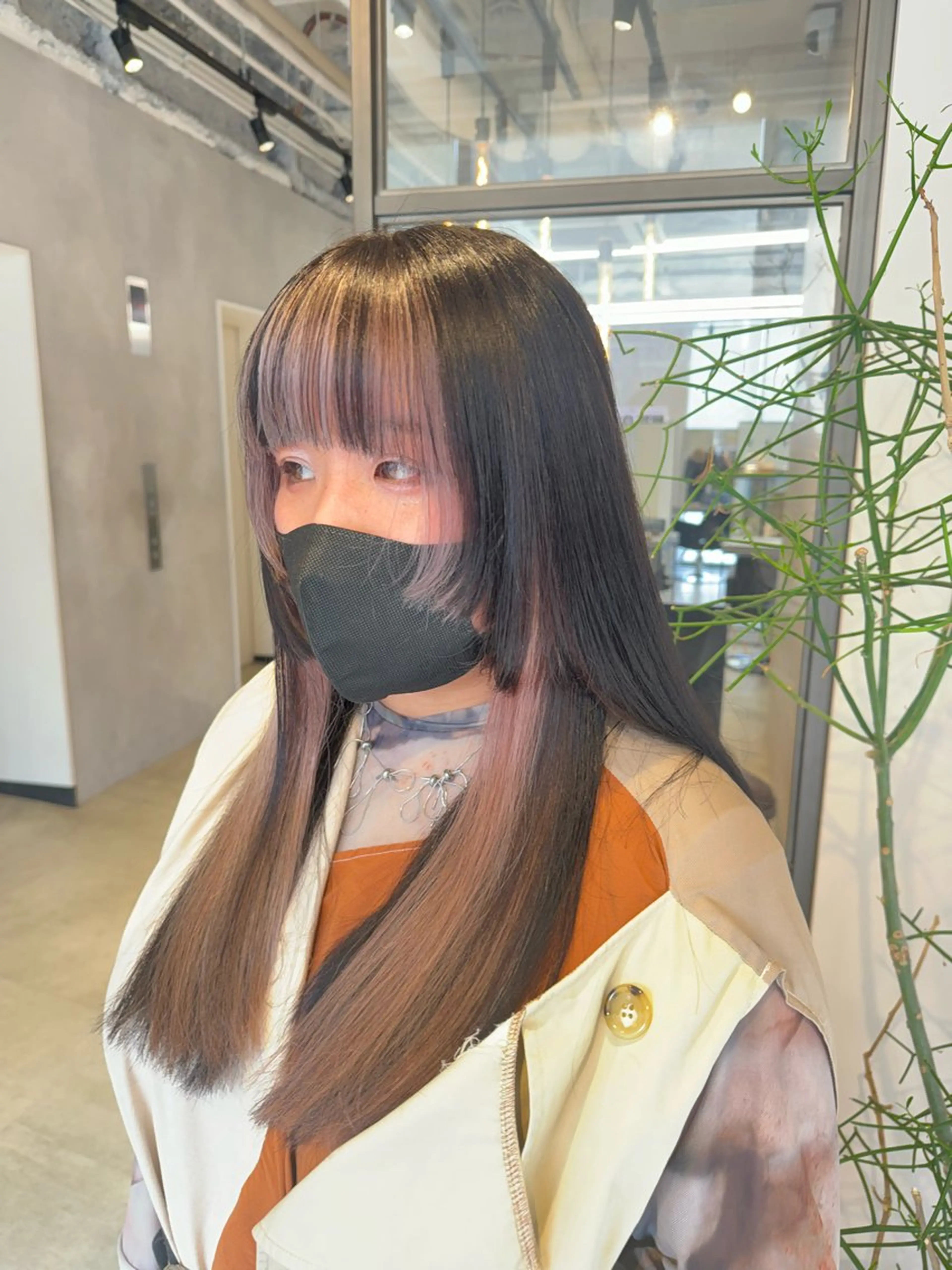 カラー ミストバング ブリーチ  フェイスフレーミング カット ヘアカラー トリートメント 透明感カラー✨艶髪 制作🌱山根あゆみのヘアスタイル