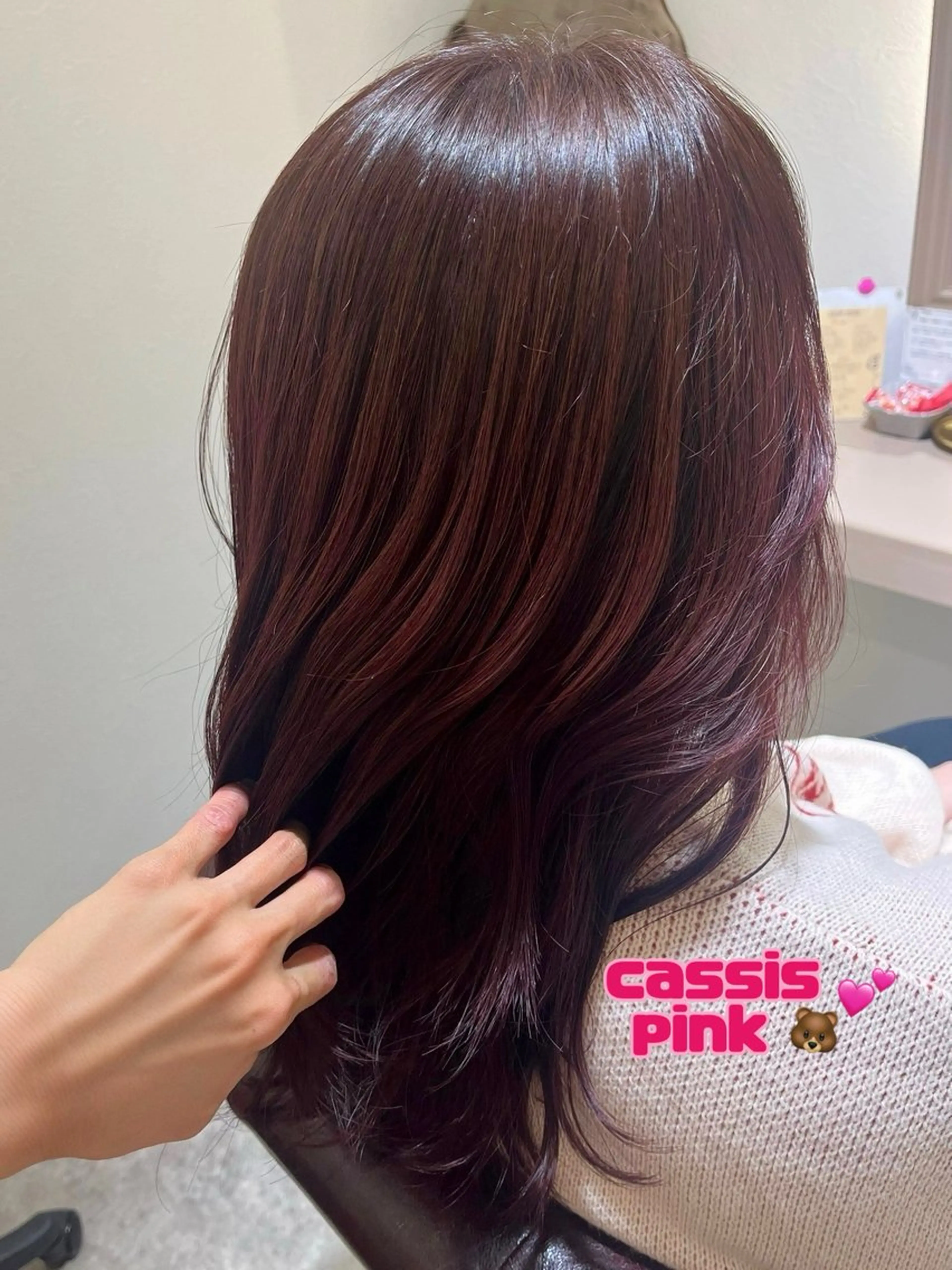 セミロング カラー ブリーチ ブリーチなしカラー ピンクカラー 髪質改善 ヘアカラー トリートメント 堀越 エリのヘアスタイル