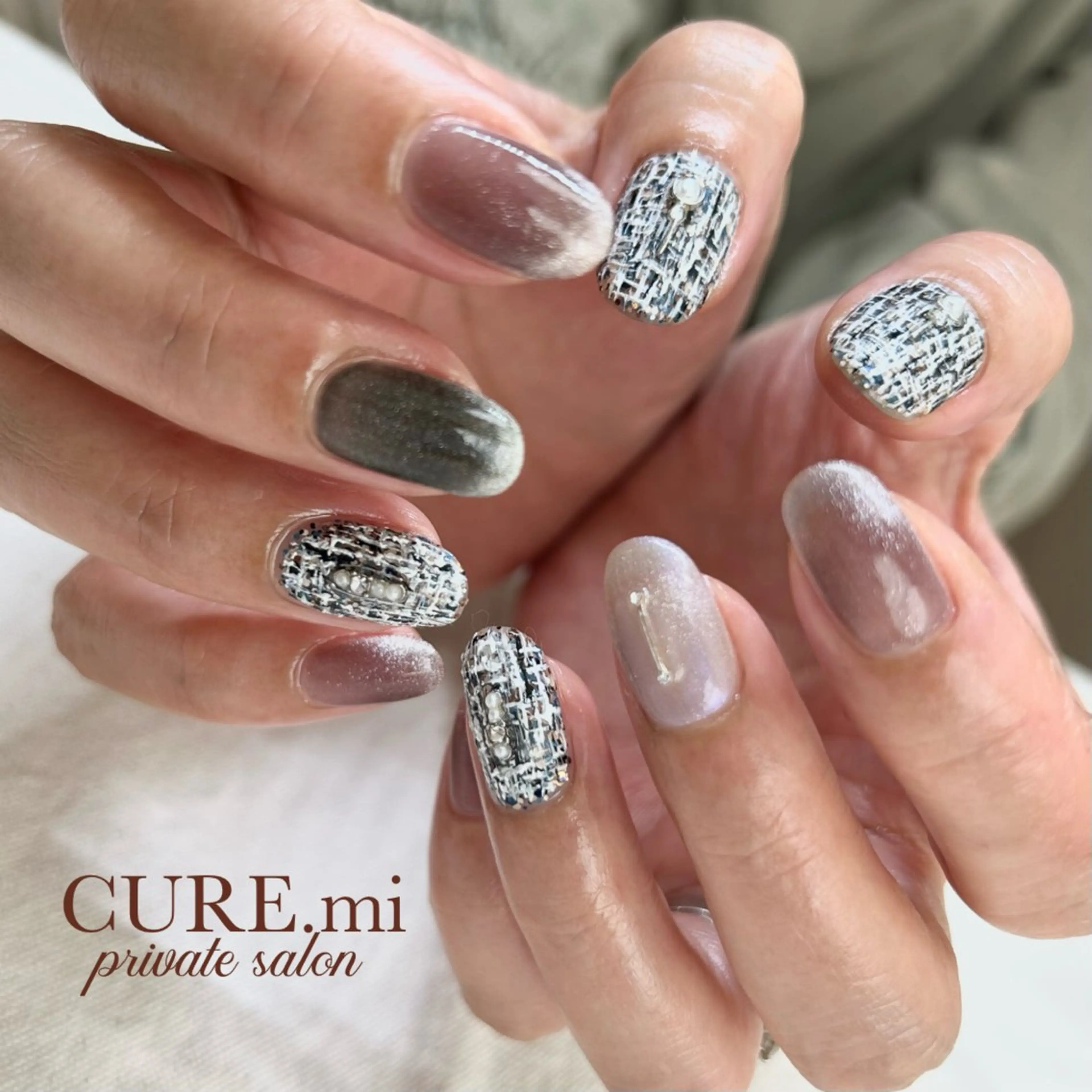 ネイル ツイードネイル 冬ネイル ハンドネイル ハンドケア 伊藤 美香のその他イメージ