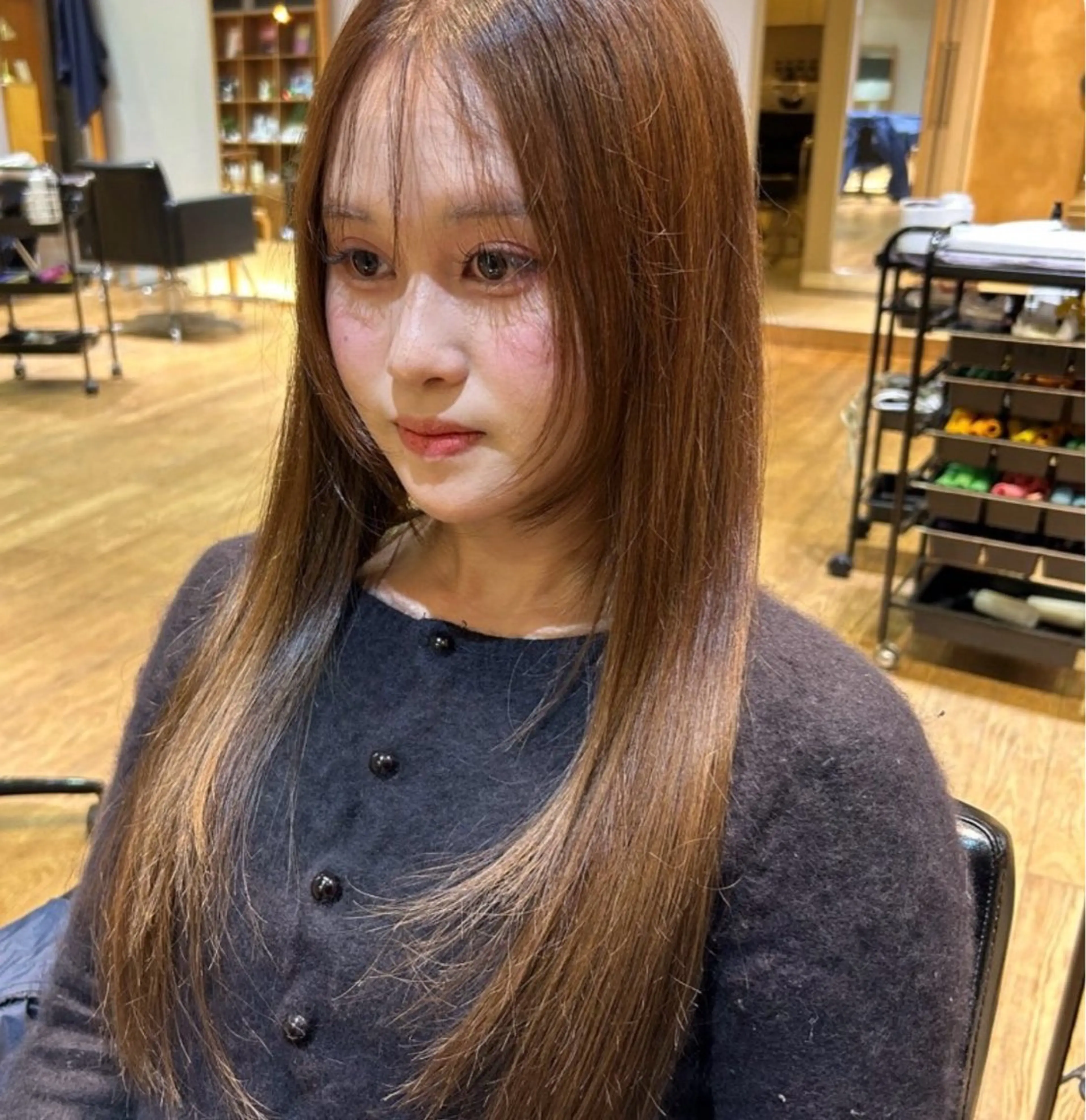 ロング 縮毛矯正 トリートメント 【パーマ🌀/暖色カ ラー🍷】ななこ🌴のヘアスタイル