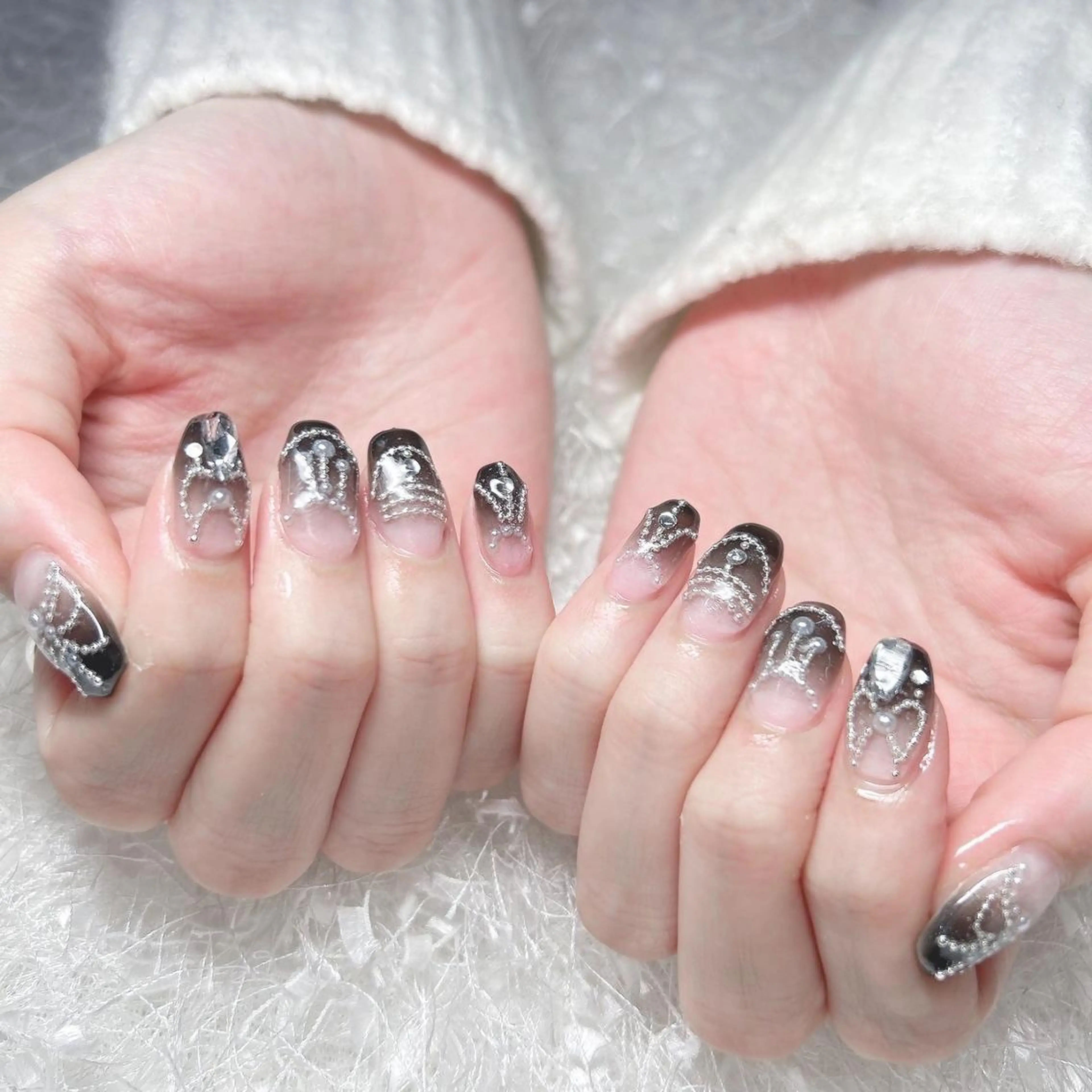 ネイル 長さ出し フレンチネイル ジェルネイル グラデーション 韓国ネイル ハンドネイル Nail&eye Belire 新宿のネイルデザイン