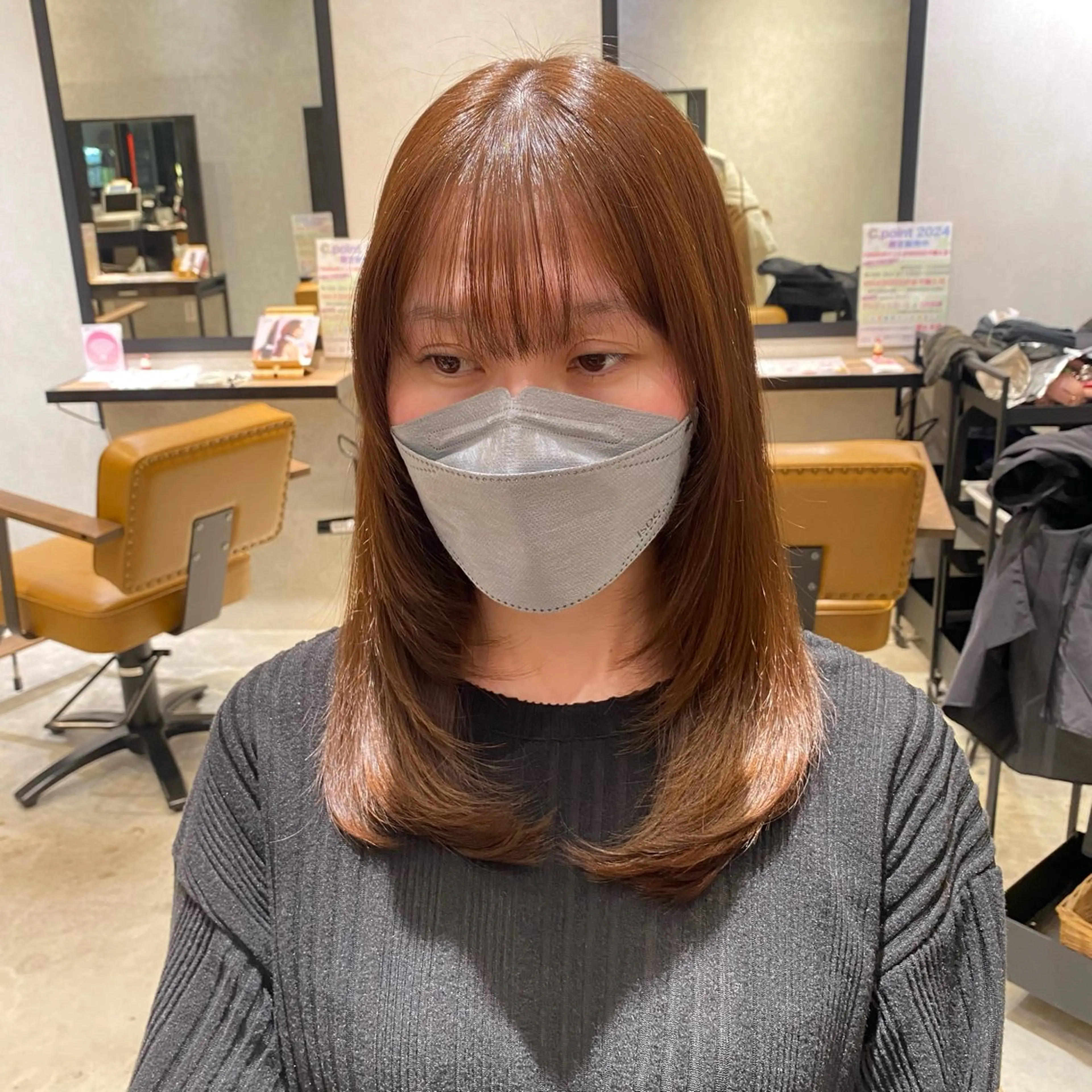 ミディアム Natsuki/韓国 ボブ/レイヤーカットのヘアスタイル