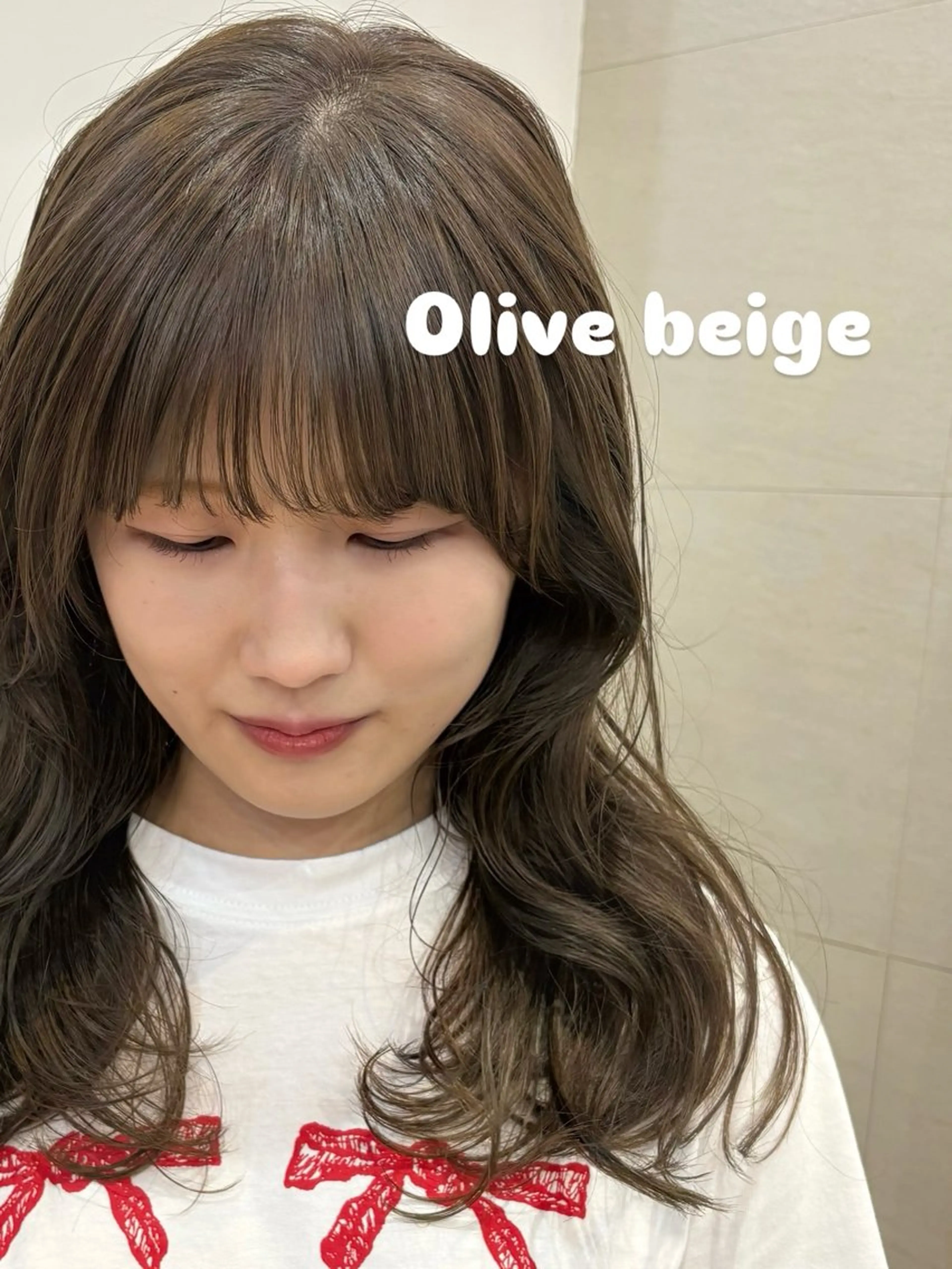 ミディアム カット ヘアカラー トリートメント 似合わせ/ベージュ /レイヤー/りほ🤍のヘアスタイル