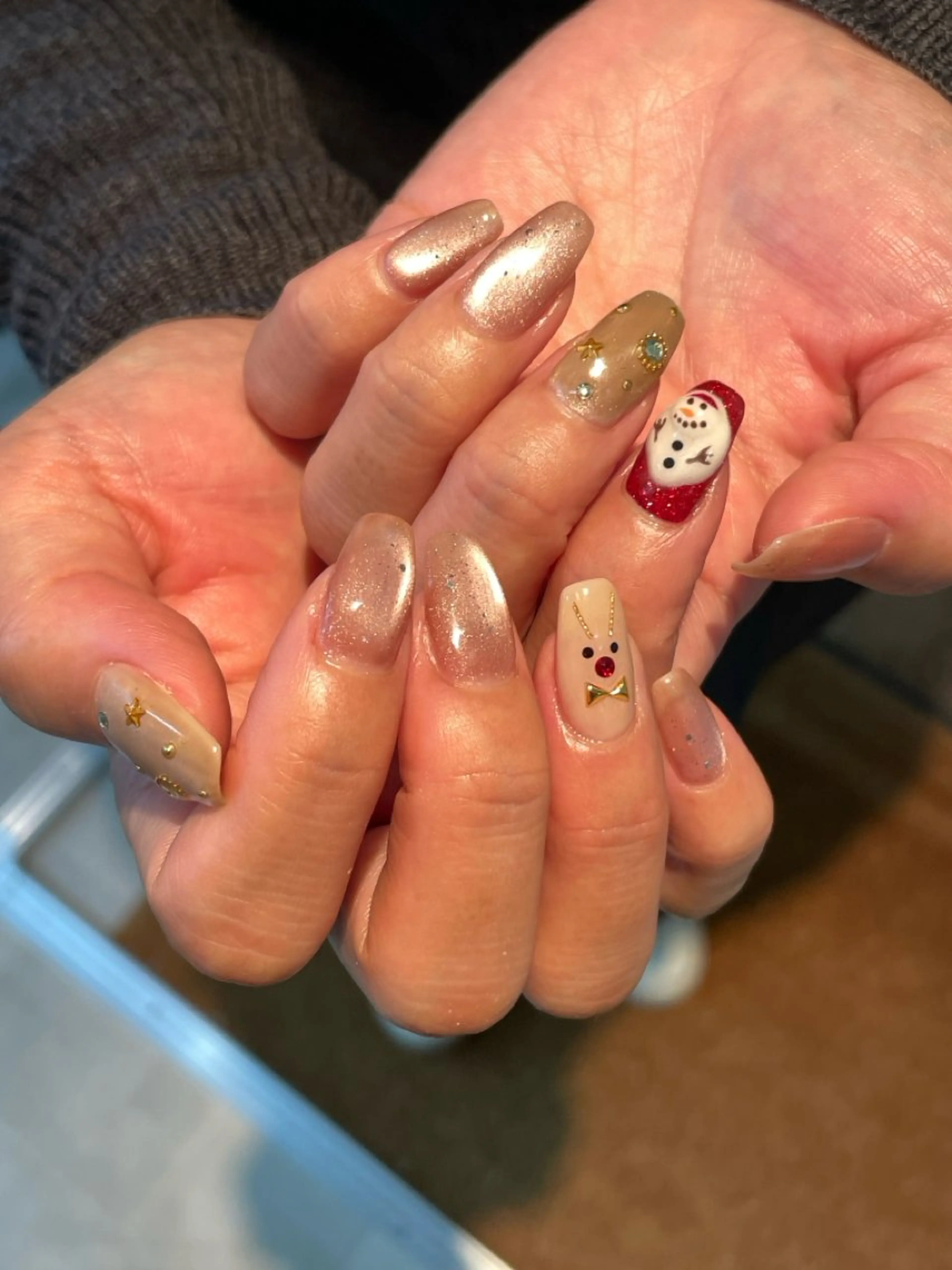 ネイル 冬ネイル クリスマス FREE'S nail三宮のネイルデザイン