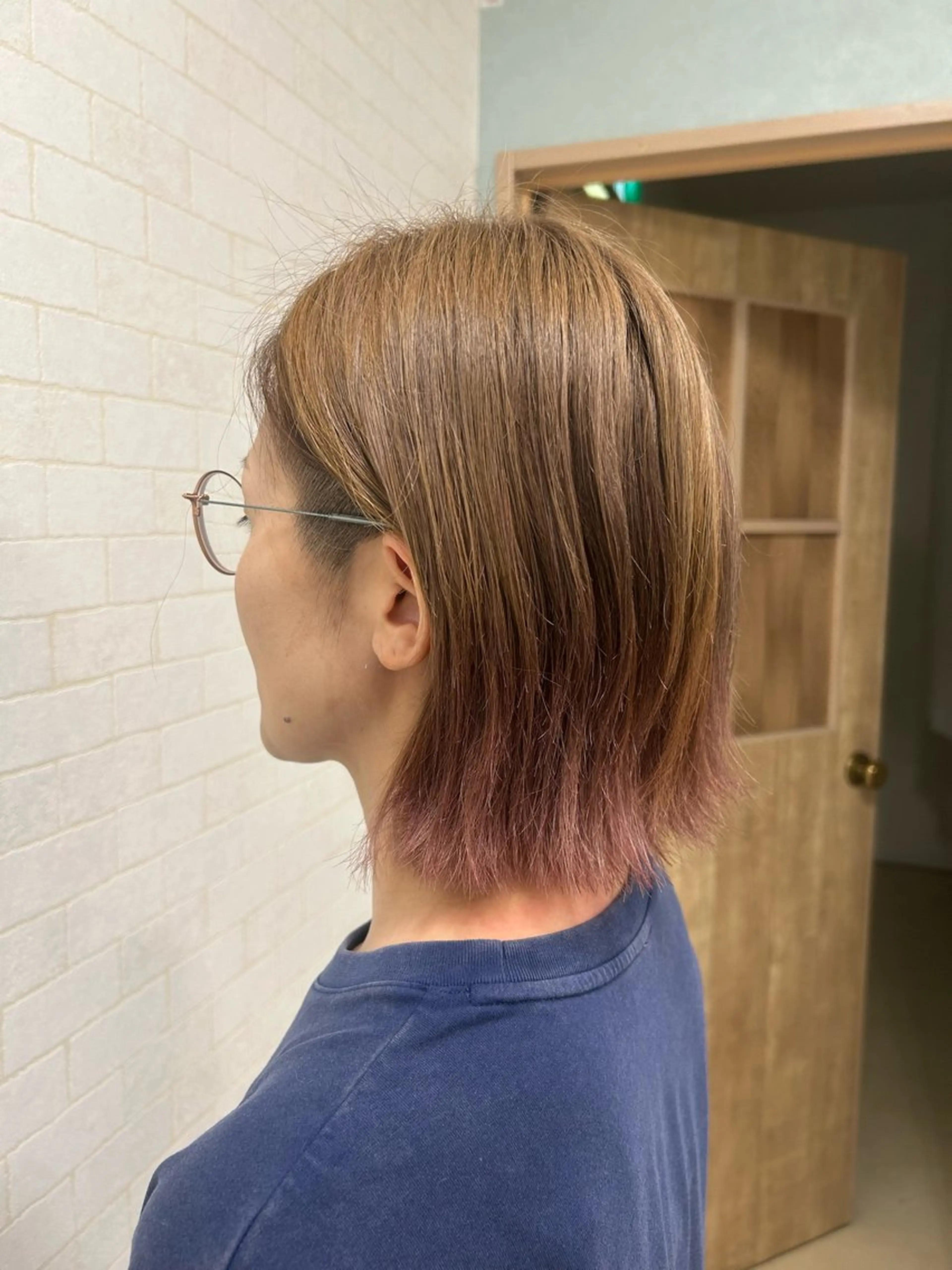 ミディアム カラー ベージュカラー ピンクカラー ヘアカラー 瀧 葉月のマツエク・マツパデザイン