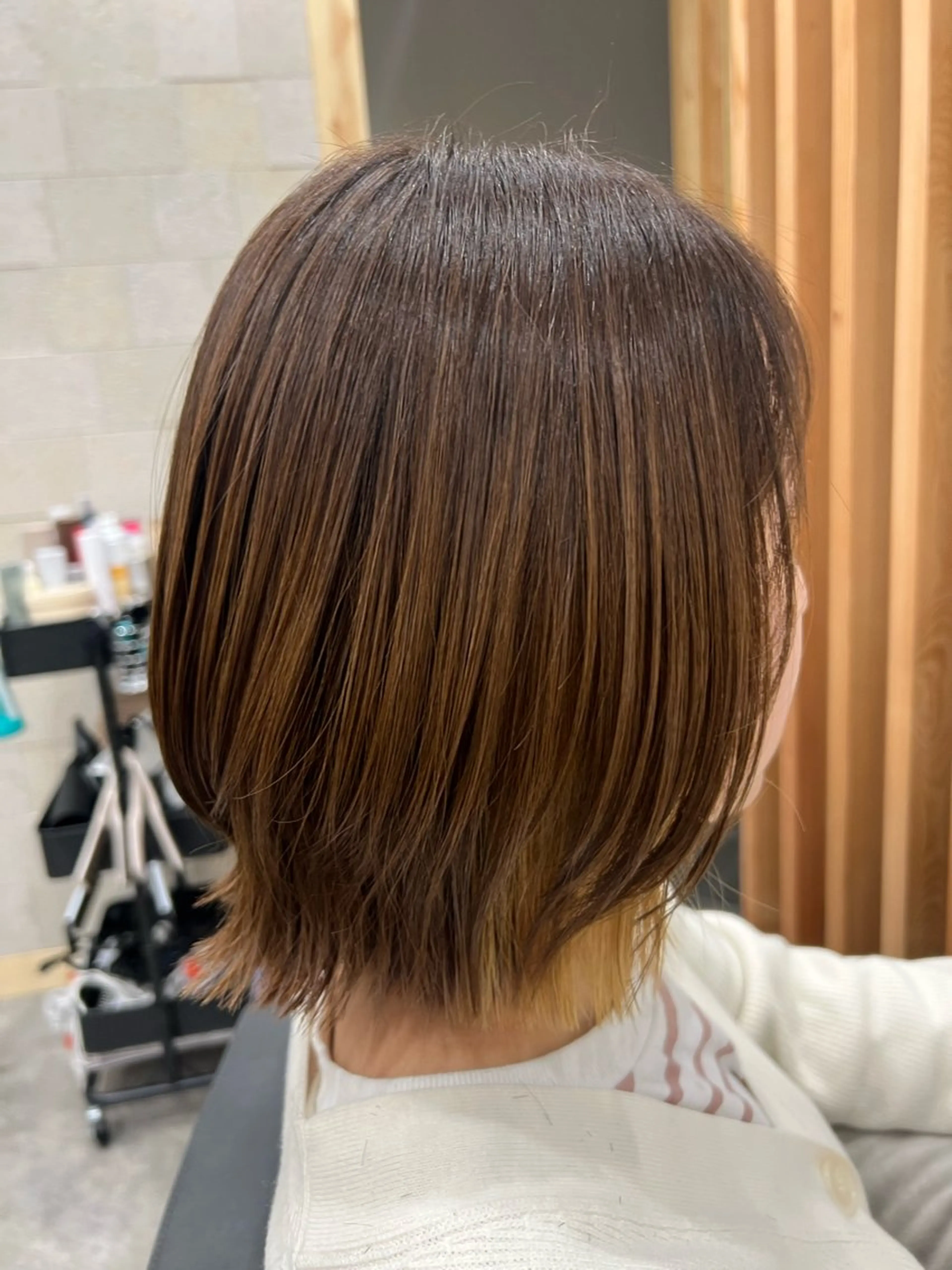 ミディアム ボブレイヤー ボブ レイヤーカット 疋田 伽菜子のヘアスタイル