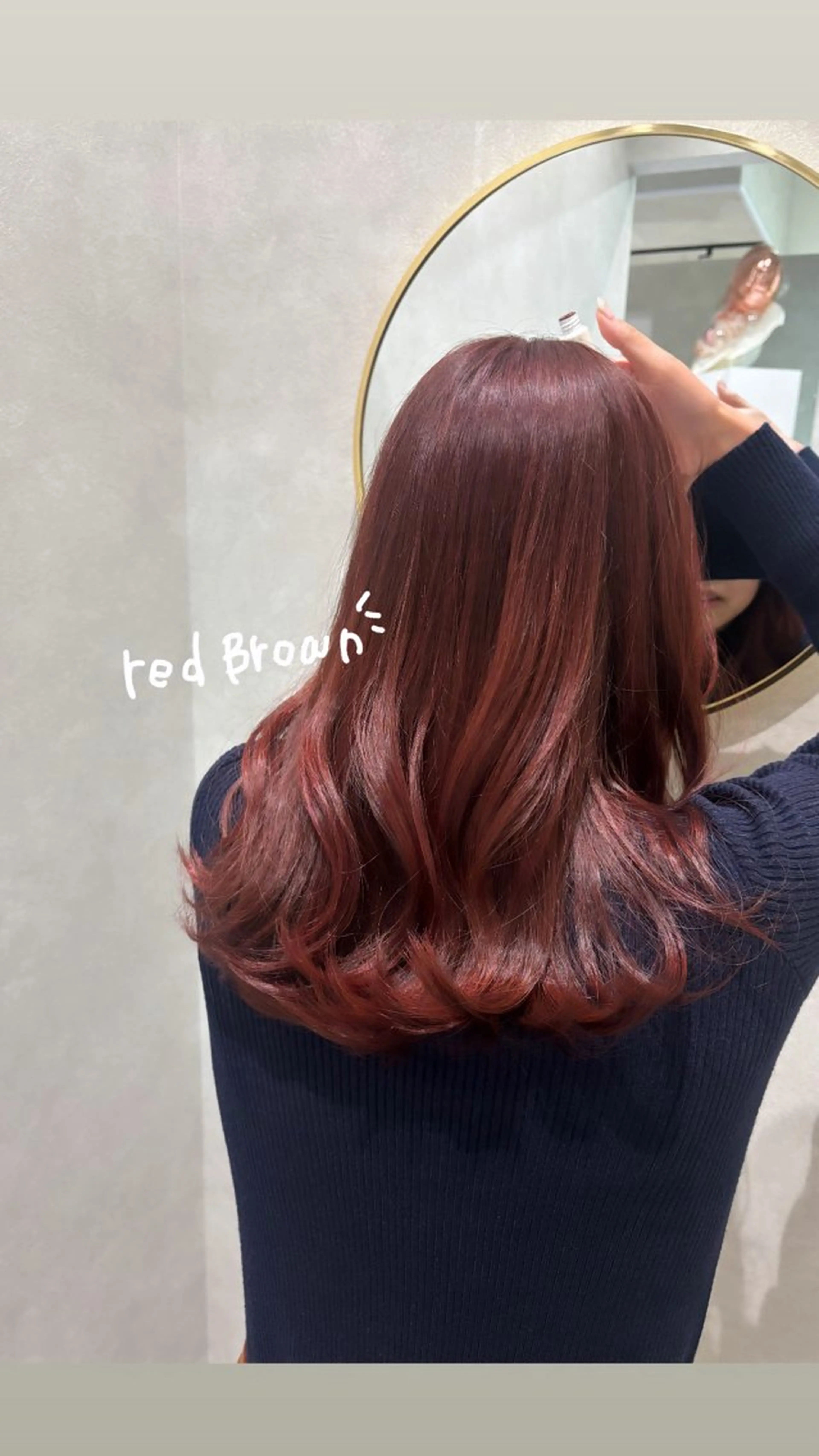 ミディアム カラー ブリーチ ブラウンカラー ダブルカラー ブリーチなしカラー レッドカラー カット ヘアカラー regalo Acari🍎のヘアスタイル
