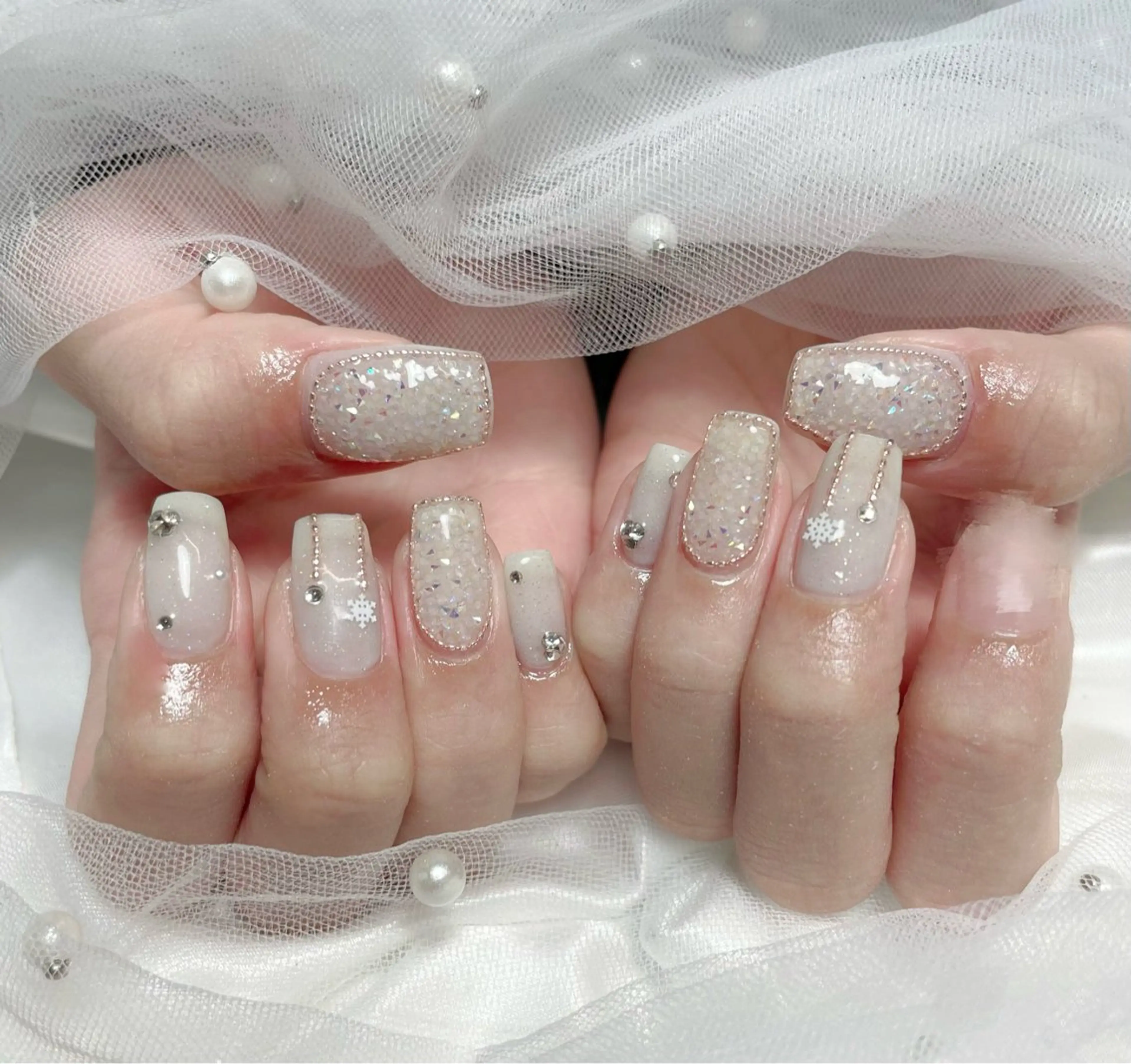 ネイル 🎀藤沢ガーリーネイ ル/長さ出し🎀のネイルデザイン