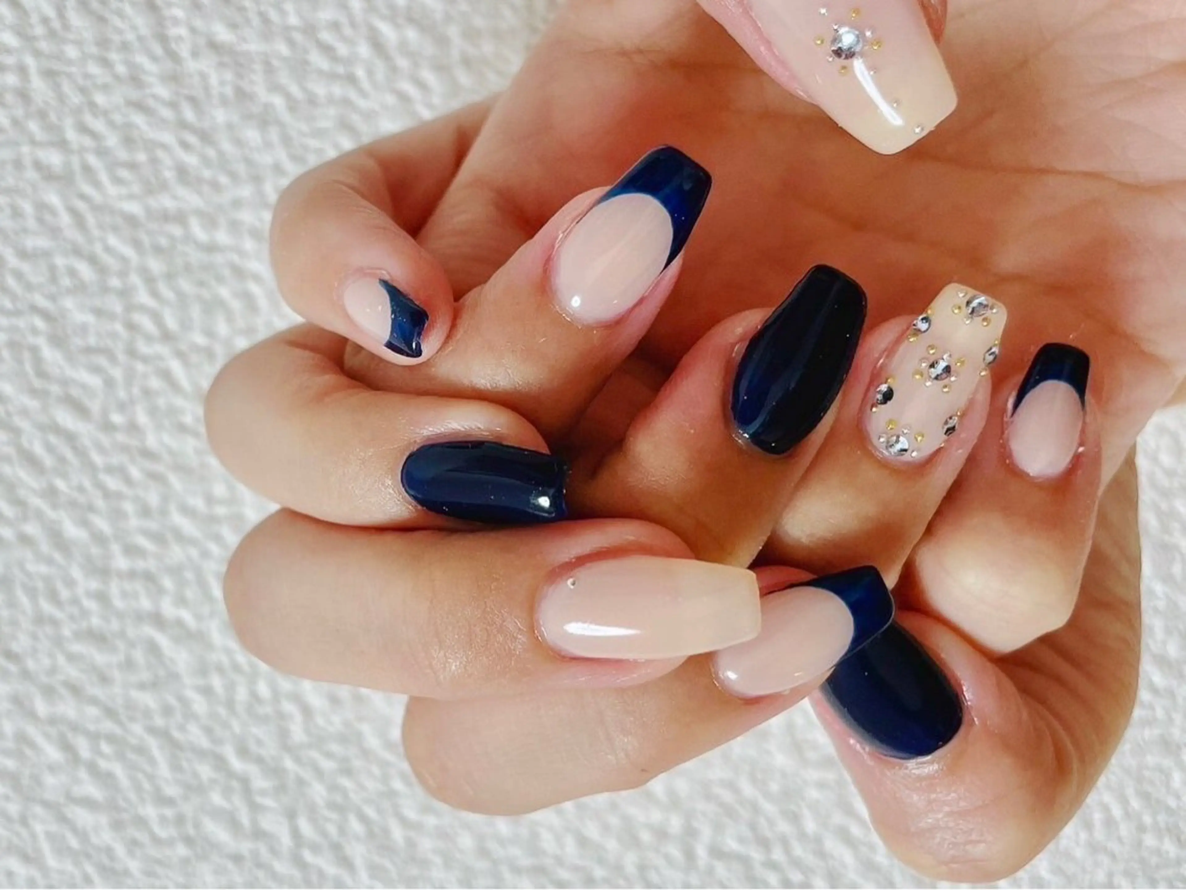 ネイル ネイビー ハンドネイル kiki nail 二子玉川のネイルデザイン