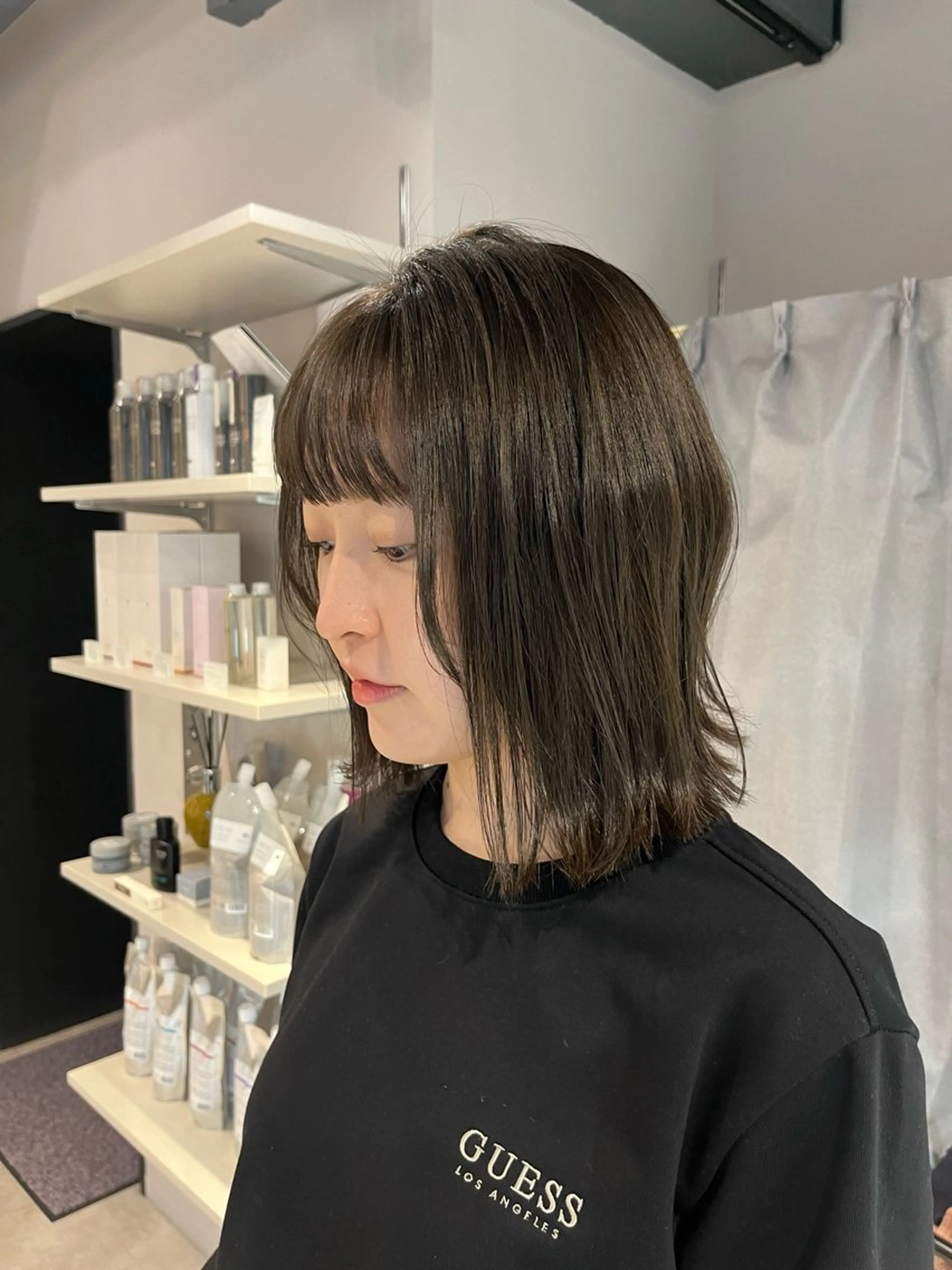 ミディアム カラー ベージュ/グレージュ 恵比寿/丸山陽平のヘアスタイル