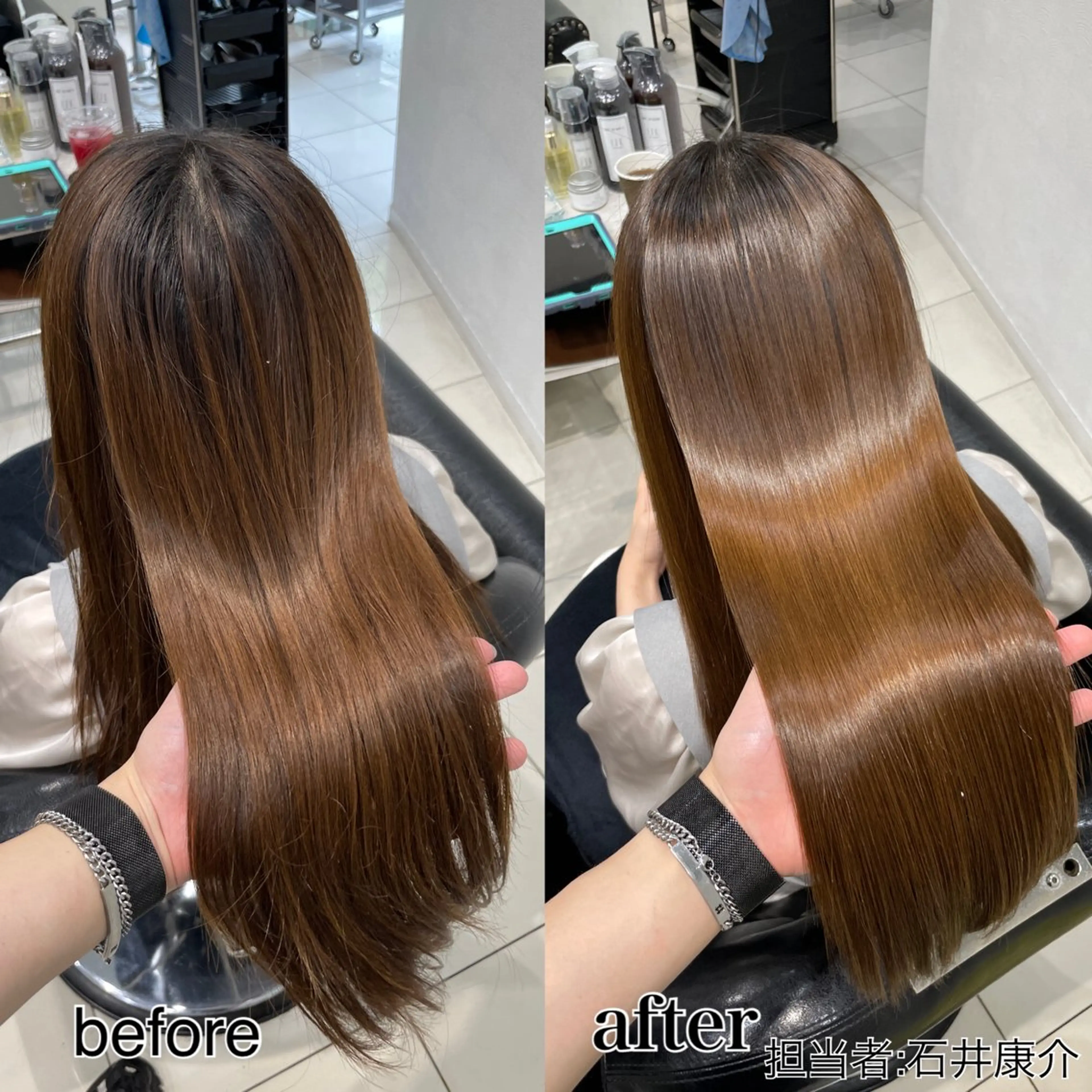 セミロング 髪質改善縮毛矯正 kosuke_IJKのヘアスタイル