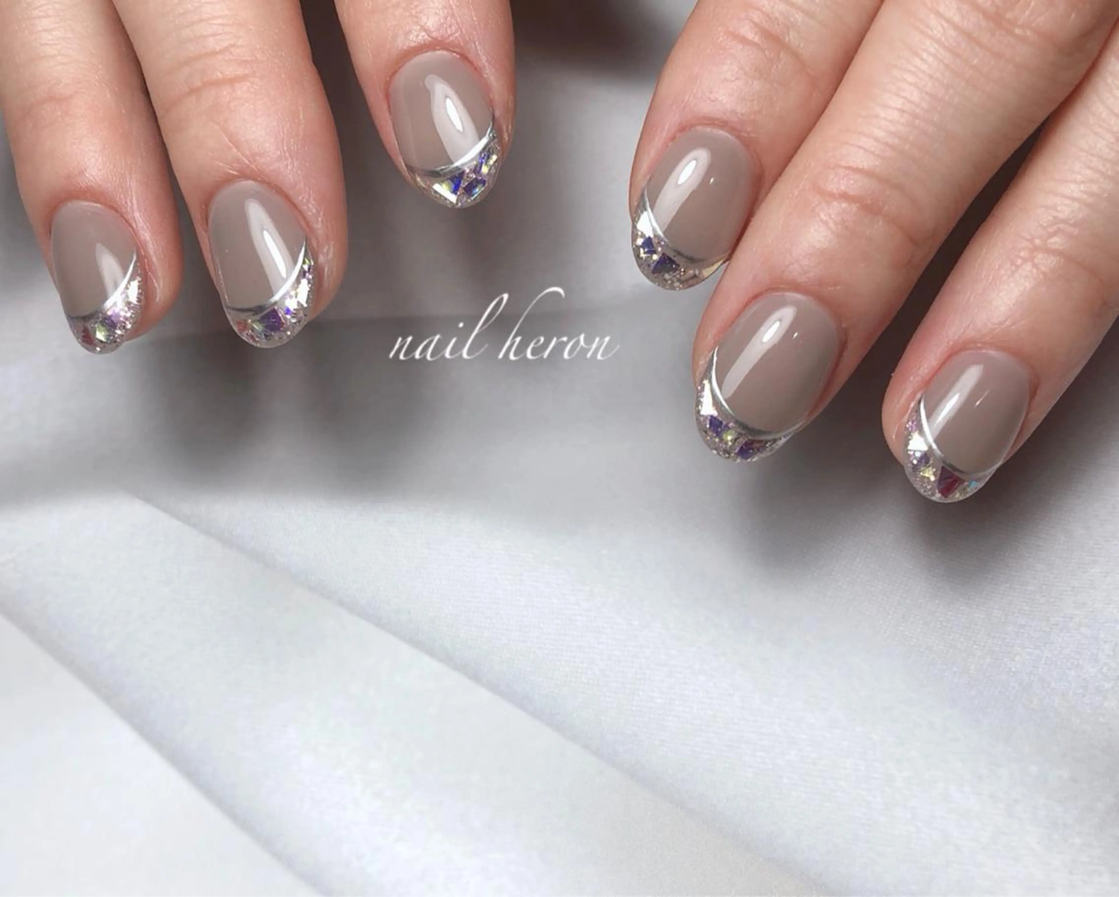 ネイル フレンチネイル ガラスフレンチ ハンドネイル nail heron所属・saki_ nail heronのその他イメージ