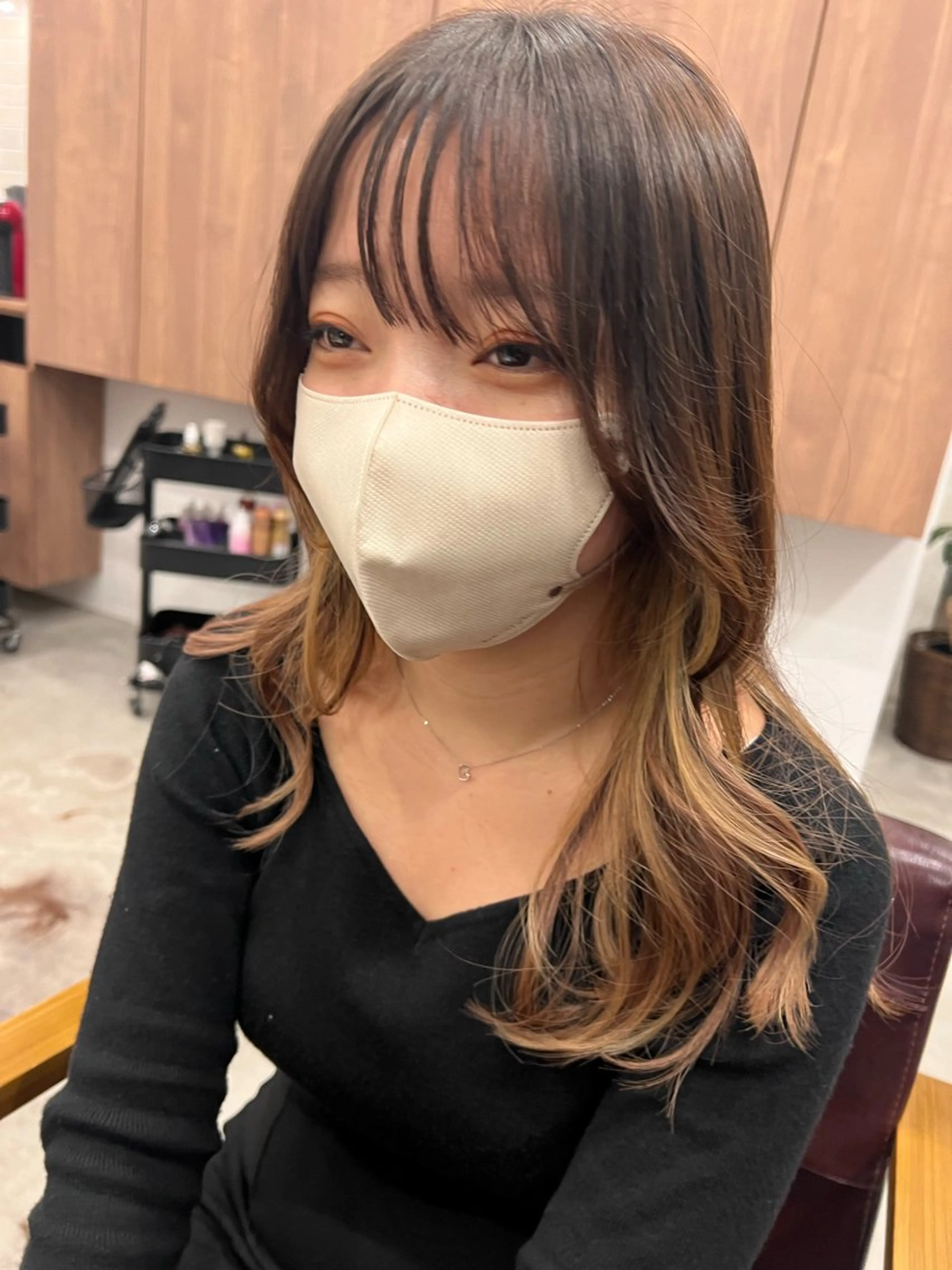 セミロング ボブ/レイヤー/ 縮毛矯正/オオバコのヘアスタイル